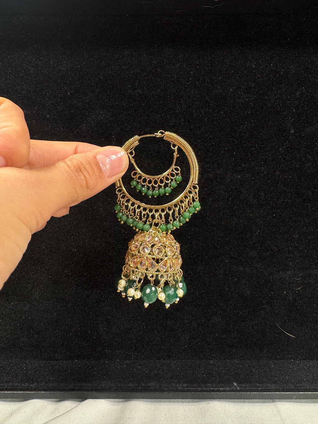 Bollywood Style Jhumka Earrings, Indian Gold Plated Hoop Earrings, Statement Ethnic Jewelry, Festive Earrings, Women's Accessories