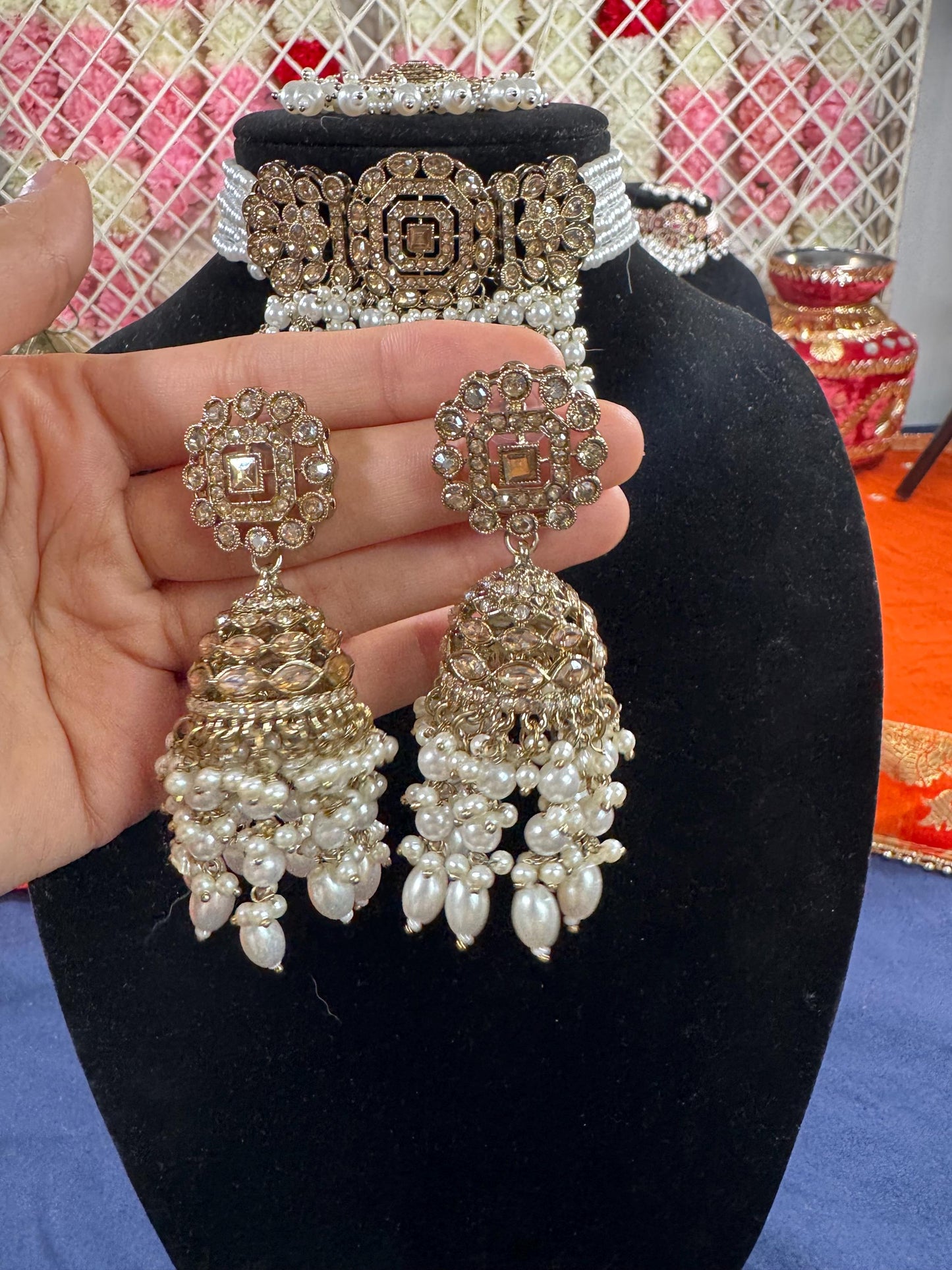 Indian jewlery set/Necklace Set/  Choker/ Bollywood Jewelry/ Indian jewelry/ Pakistani necklace/ punjabi necklace/bridal/