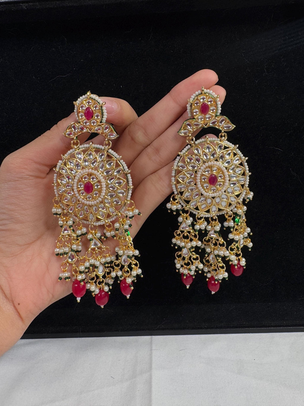 Bollywood Style Jhumka Earrings, Indian Gold Plated Hoop Earrings, Statement Ethnic Jewelry, Festive Earrings, Women's Accessories