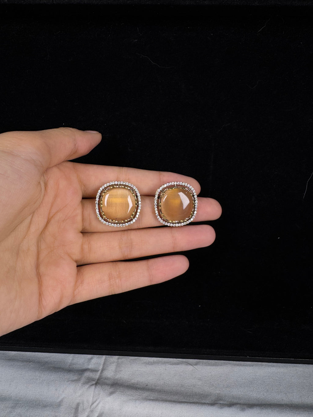 Sia Stud Earrings-Orange