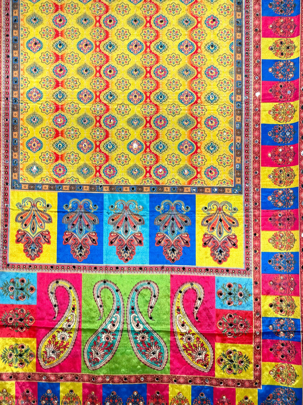 Pakistani Silk Heavy Dupatta Pink Multicolor, Indian clothes, Pakistani clothes, Chunni, Punjabi, afghani,