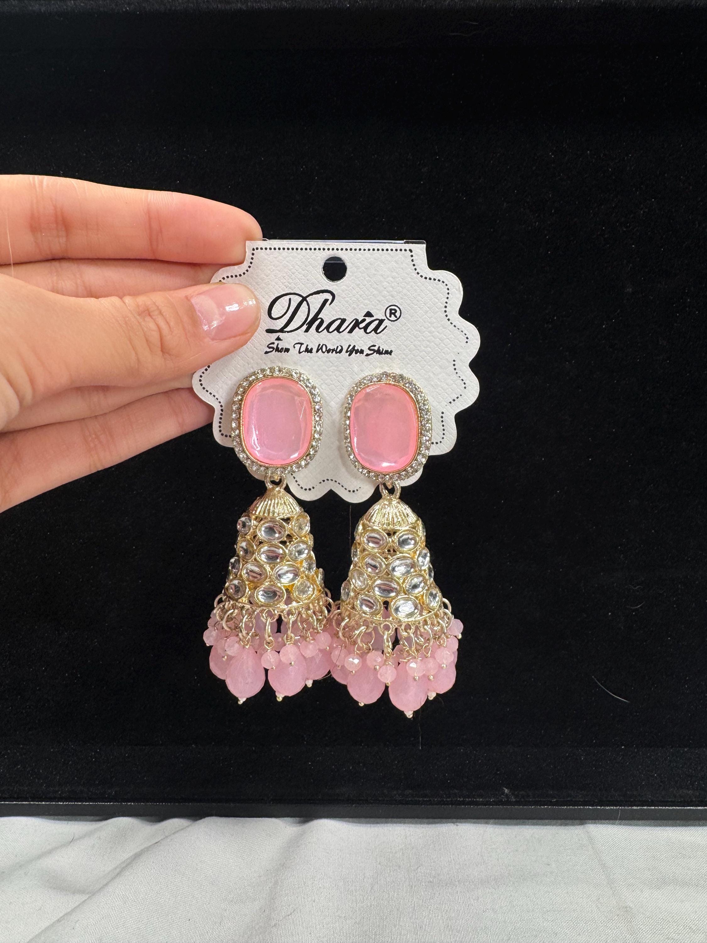 Bollywood Style Jhumka Earrings, Indian Gold Plated Hoop Earrings, Statement Ethnic Jewelry, Festive Earrings, Women's Accessories