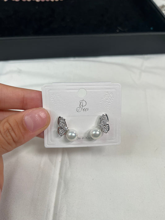 Women’s dainty earrings| minimalist earrings |women’s jewelry|dainty earring studs| pushback earrings|Crystal Clear Stud Earrings, Nursegift