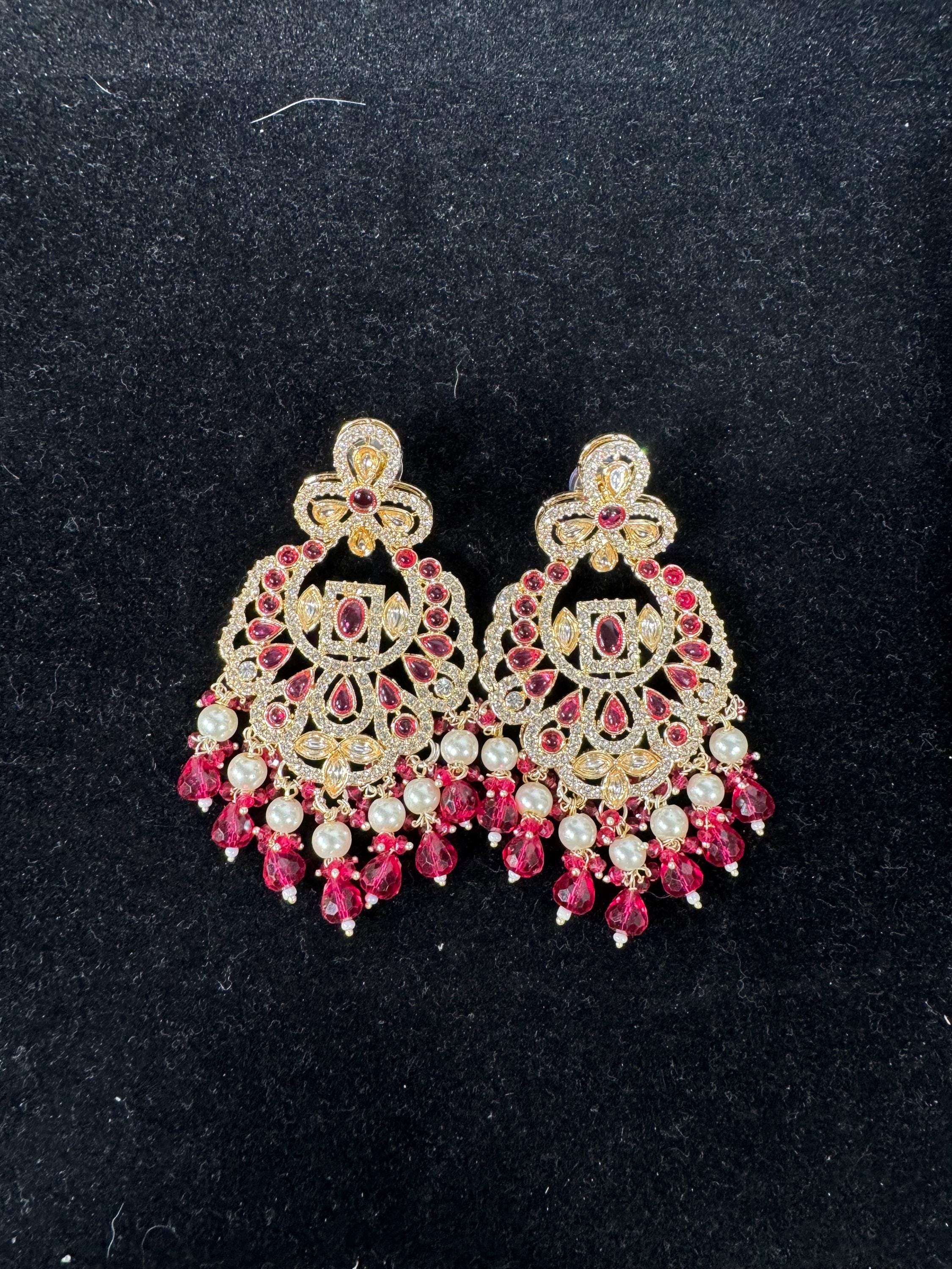 Bollywood Style Jhumka Earrings, Indian Gold Plated Hoop Earrings, Statement Ethnic Jewelry, Festive Earrings, Women's Accessories