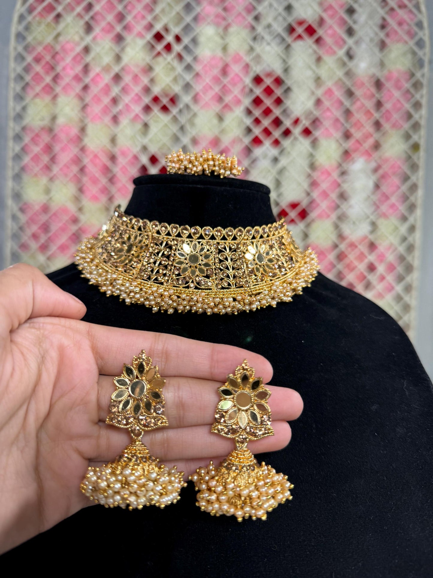 Indian jewlery set/Necklace Set/  Choker/ Bollywood Jewelry/ Indian jewelry/ Pakistani necklace/ punjabi necklace/bridal/