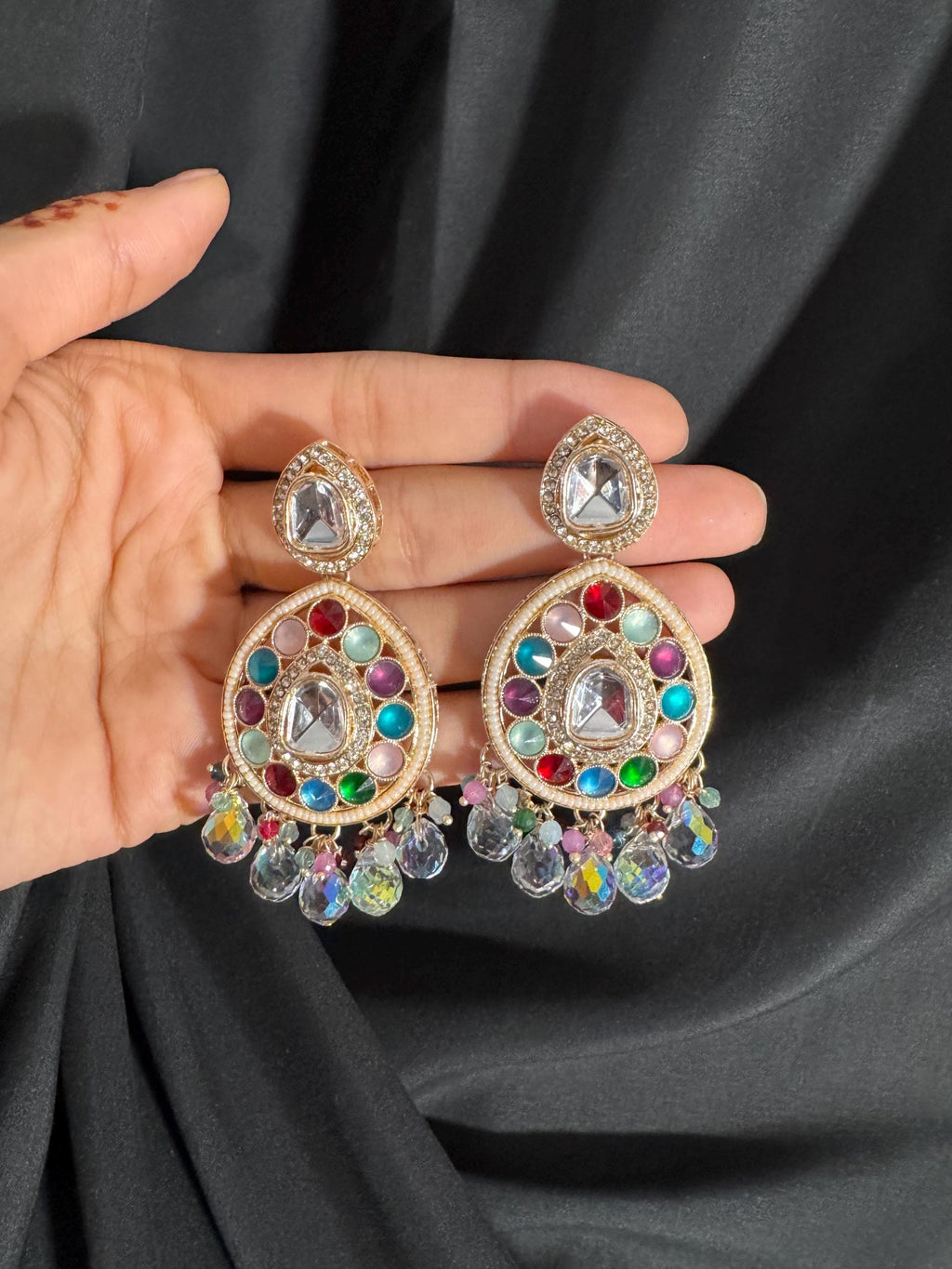 Bollywood Style Jhumka Earrings, Indian Gold Plated Hoop Earrings, Statement Ethnic Jewelry, Festive Earrings, Women's Accessories