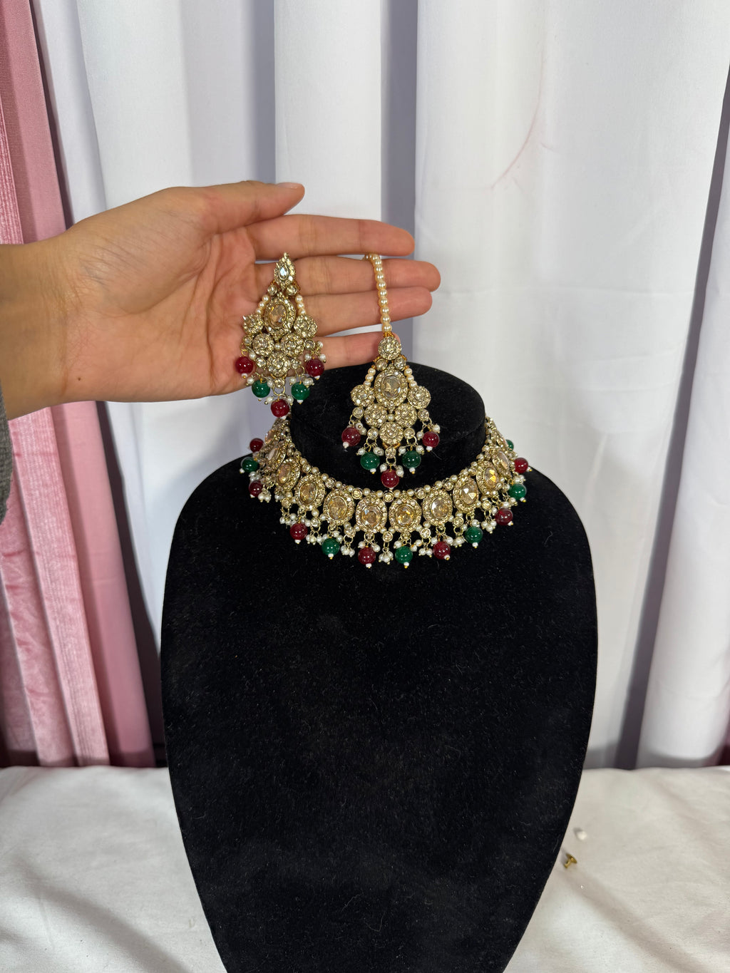 Red & green bronze gold set