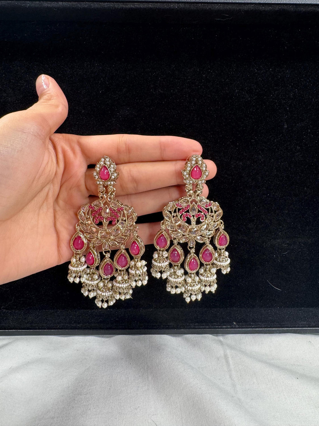 Bollywood Style Jhumka Earrings, Indian Gold Plated Hoop Earrings, Statement Ethnic Jewelry, Festive Earrings, Women's Accessories