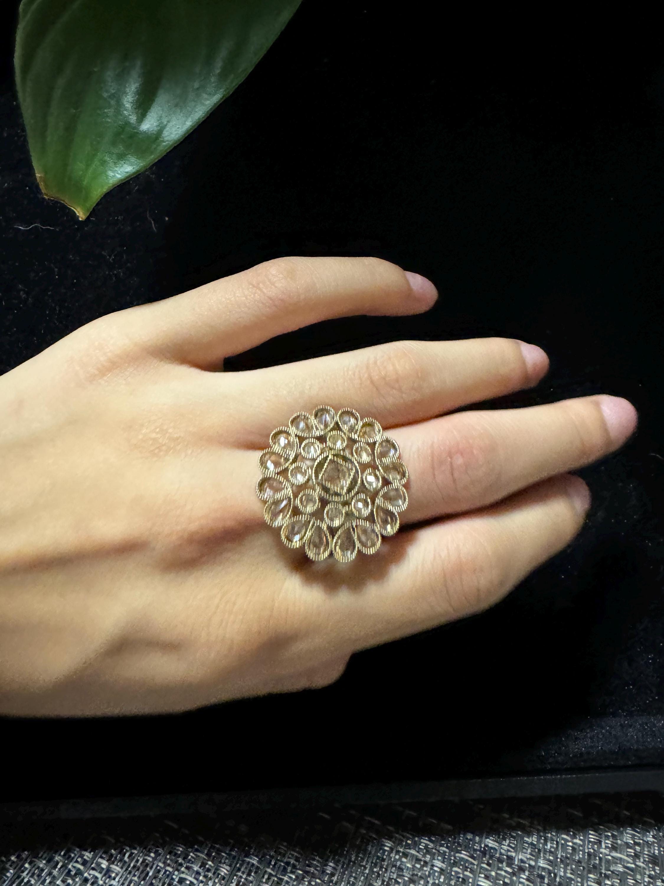 Bollywood Style Ring , Indian Gold Plated ring, Statement Ethnic Jewelry, Festive rings , Women's Accessories, Adjustable Ring, desi ring,