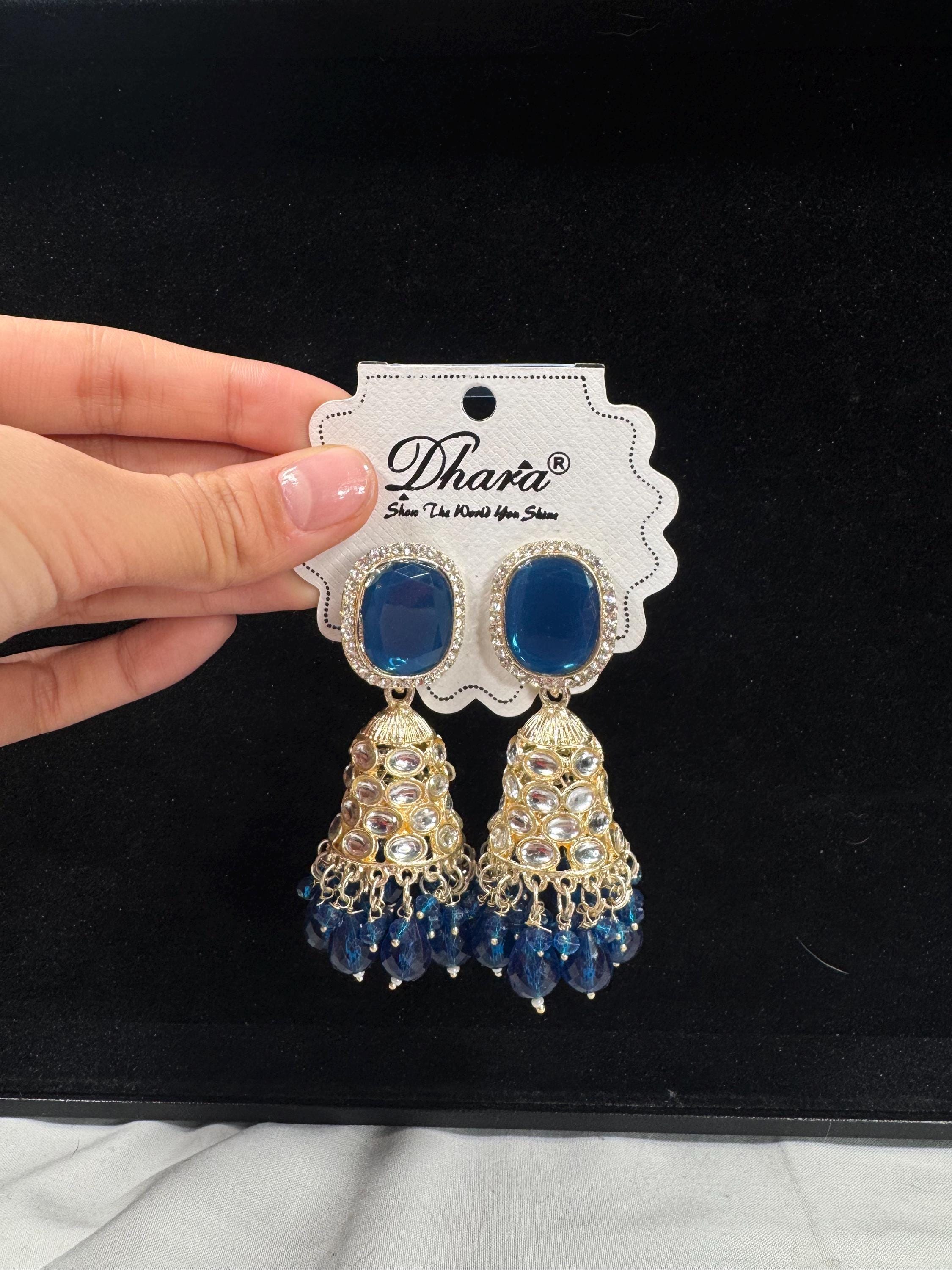 Bollywood Style Jhumka Earrings, Indian Gold Plated Hoop Earrings, Statement Ethnic Jewelry, Festive Earrings, Women's Accessories