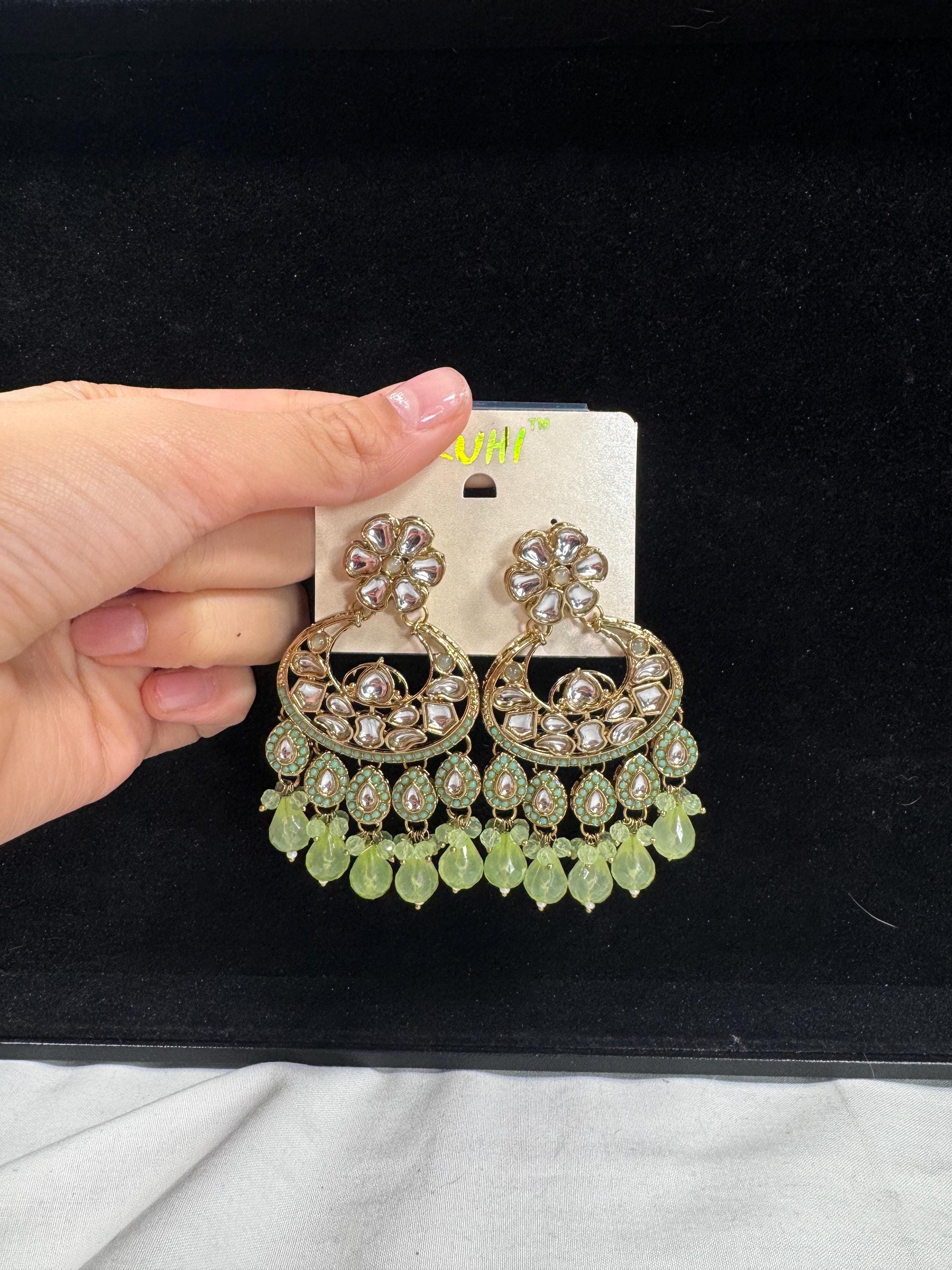 Bollywood Style Jhumka Earrings, Indian Gold Plated Hoop Earrings, Statement Ethnic Jewelry, Festive Earrings, Women's Accessories