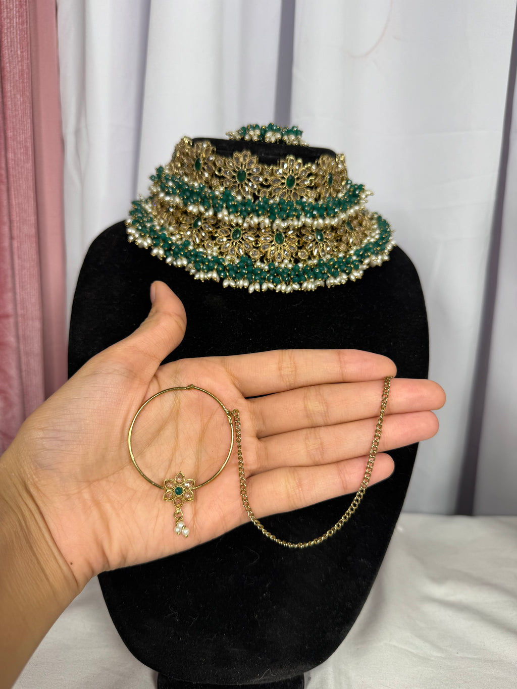 Green bridal set