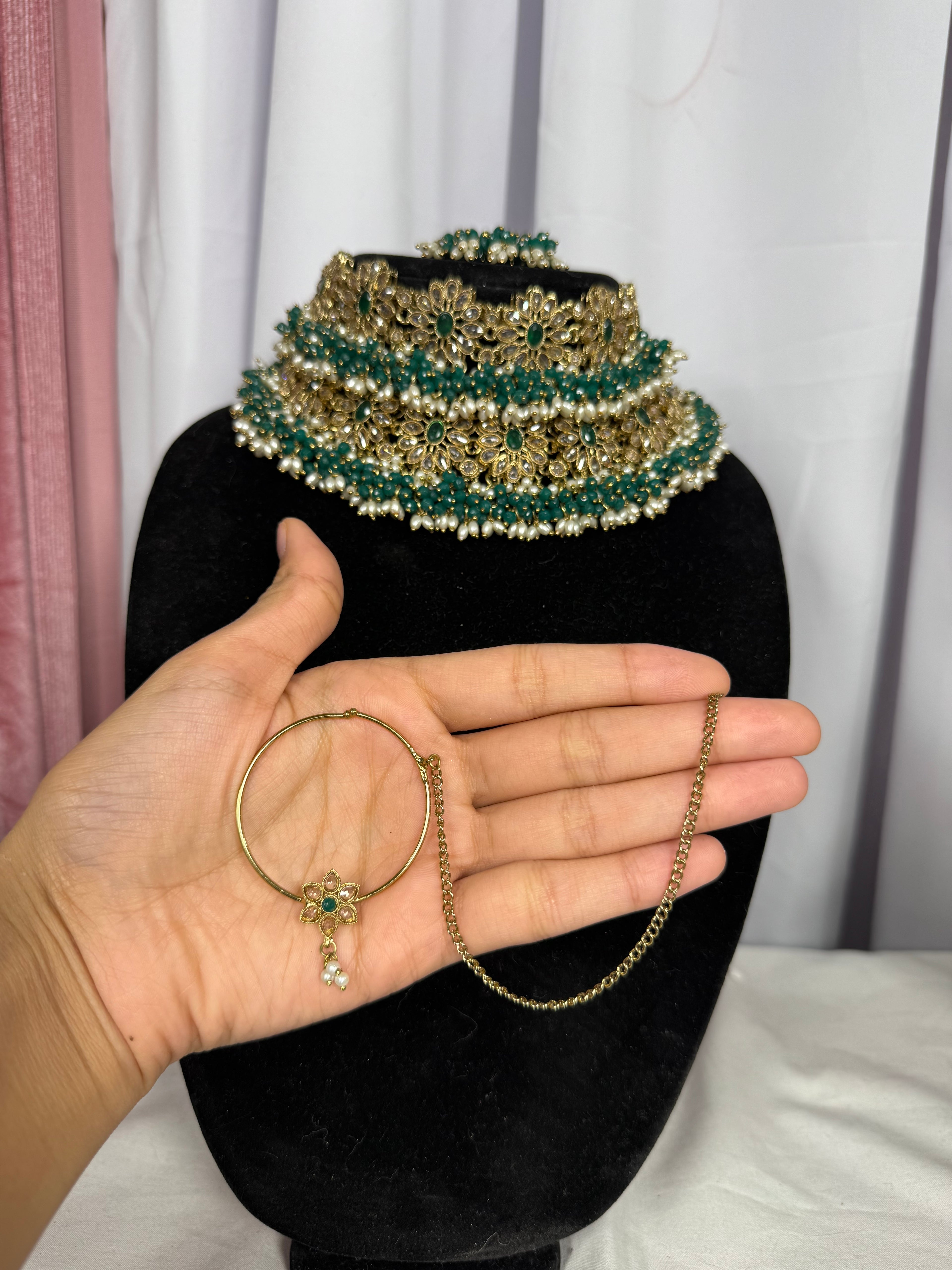 Green bridal set