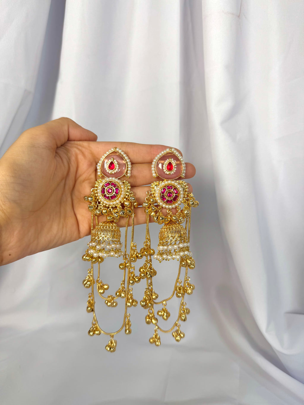 Rahi Kashmiri Earrings-pink