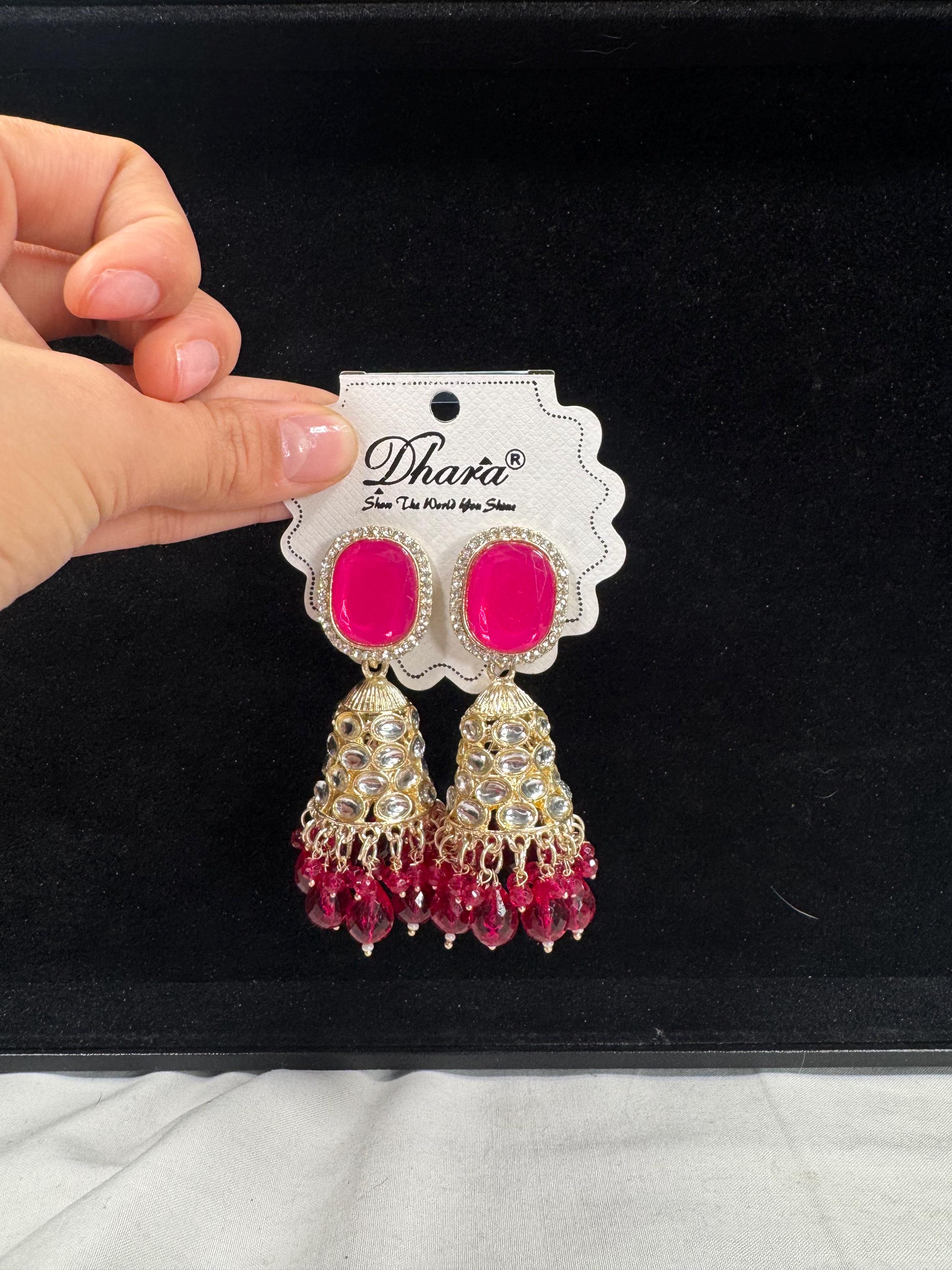 Bollywood Style Jhumka Earrings, Indian Gold Plated Hoop Earrings, Statement Ethnic Jewelry, Festive Earrings, Women's Accessories