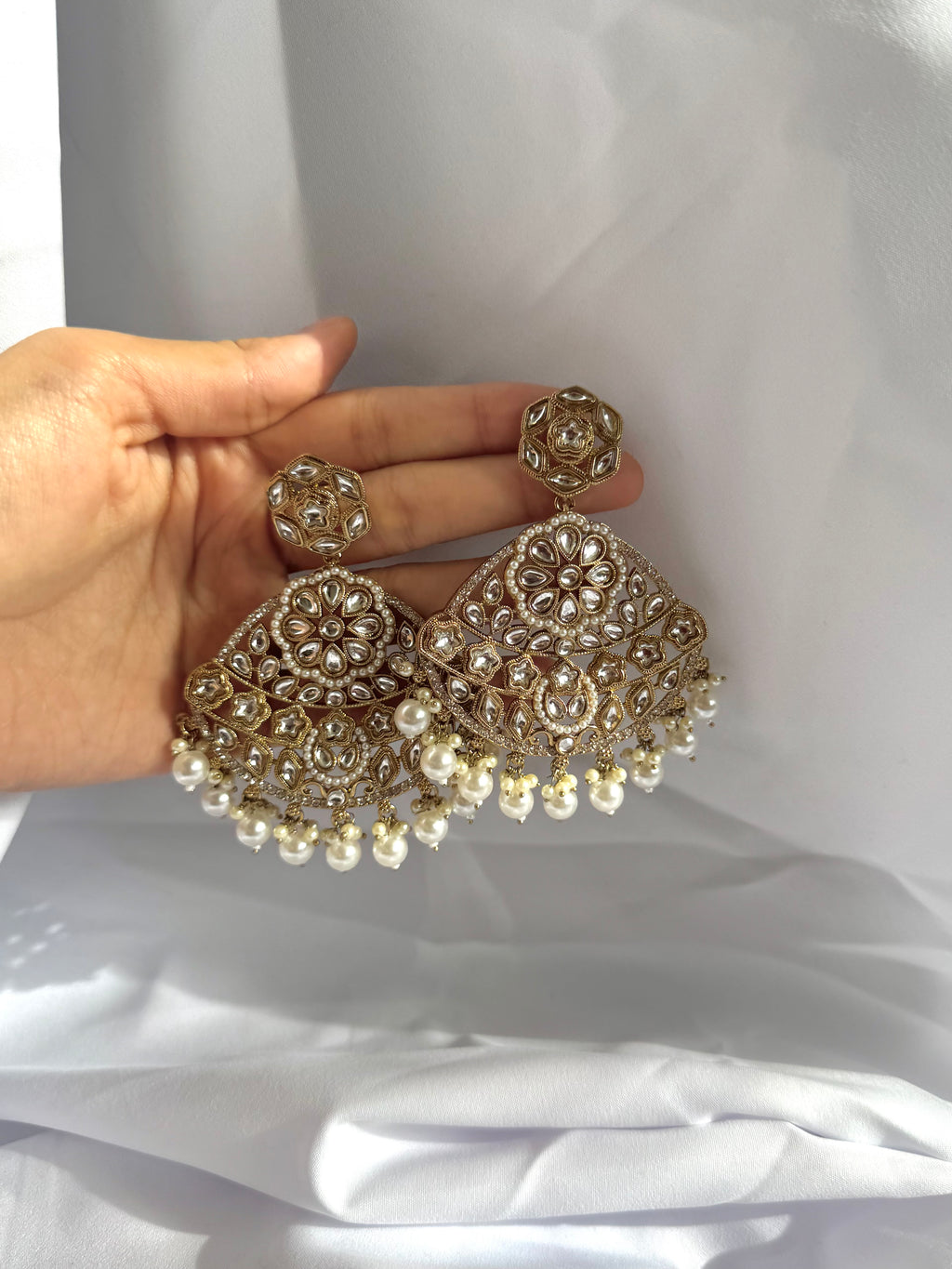 Devika Earrings-White