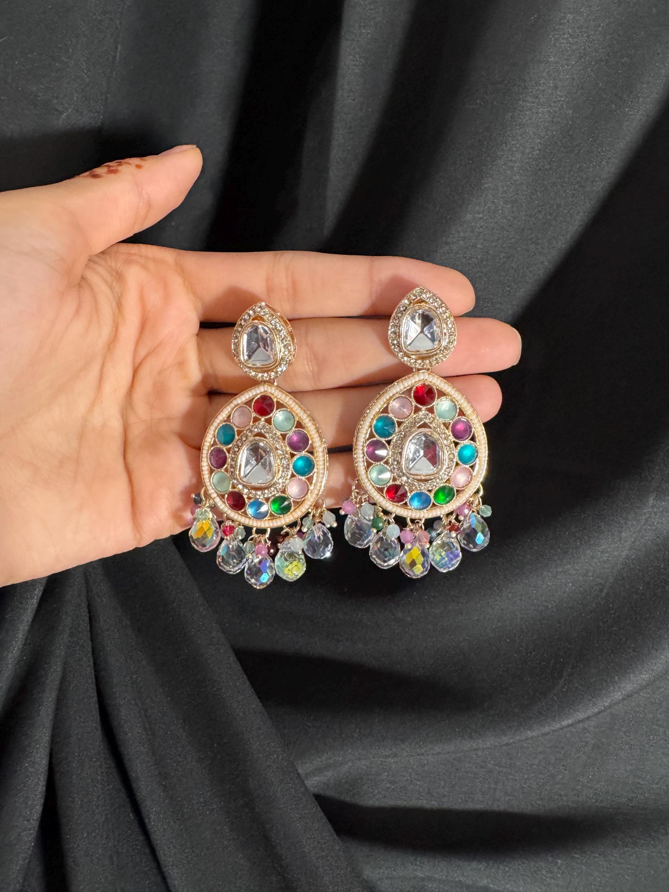 Bollywood Style Jhumka Earrings, Indian Gold Plated Hoop Earrings, Statement Ethnic Jewelry, Festive Earrings, Women's Accessories