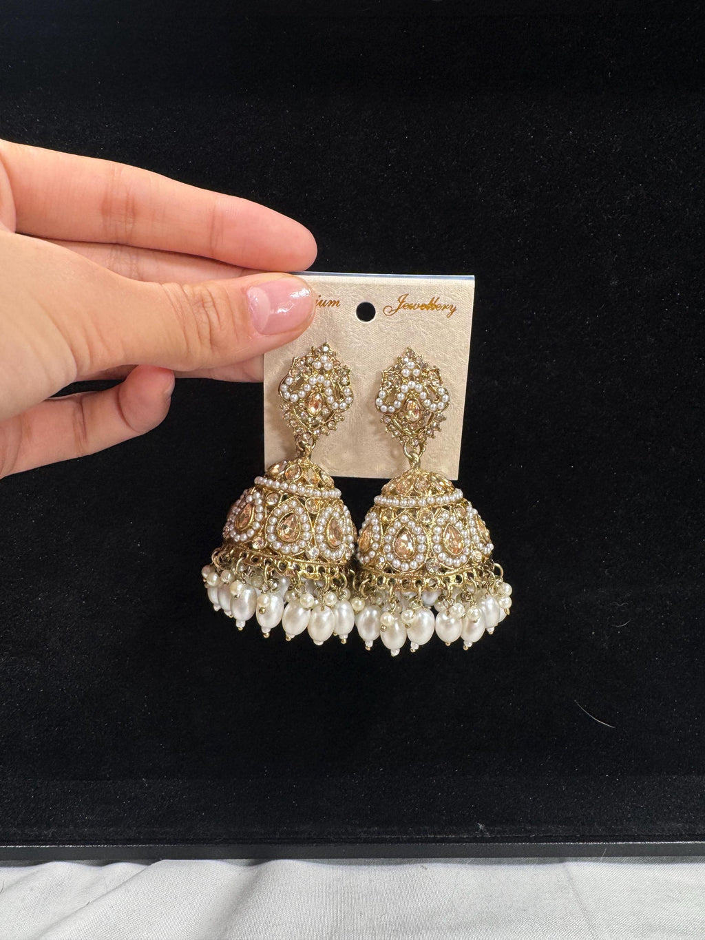 Bollywood Style Jhumka Earrings, Indian Gold Plated Hoop Earrings, Statement Ethnic Jewelry, Festive Earrings, Women's Accessories