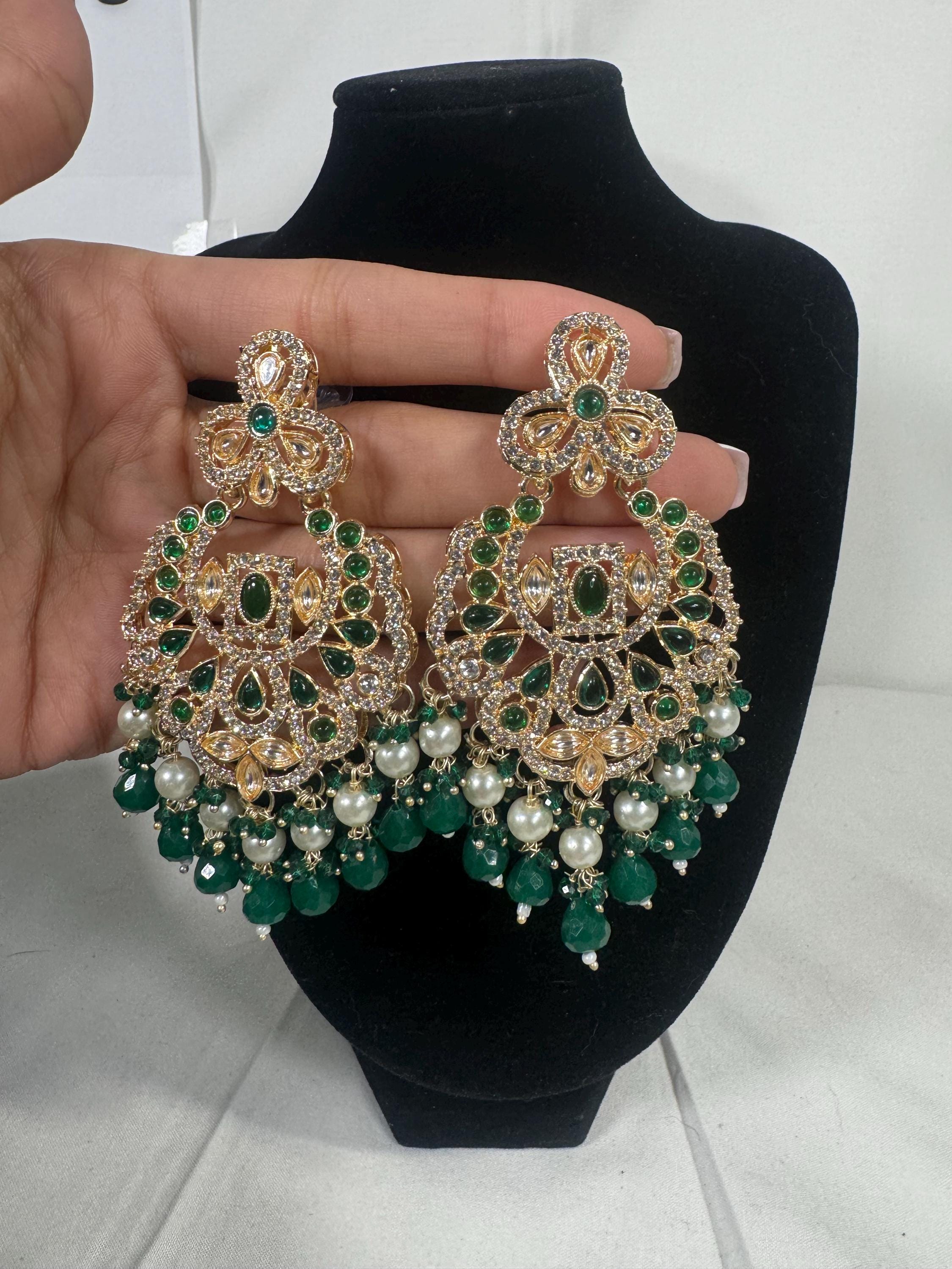 Bollywood Style Jhumka Earrings, Indian Gold Plated Hoop Earrings, Statement Ethnic Jewelry, Festive Earrings, Women's Accessories