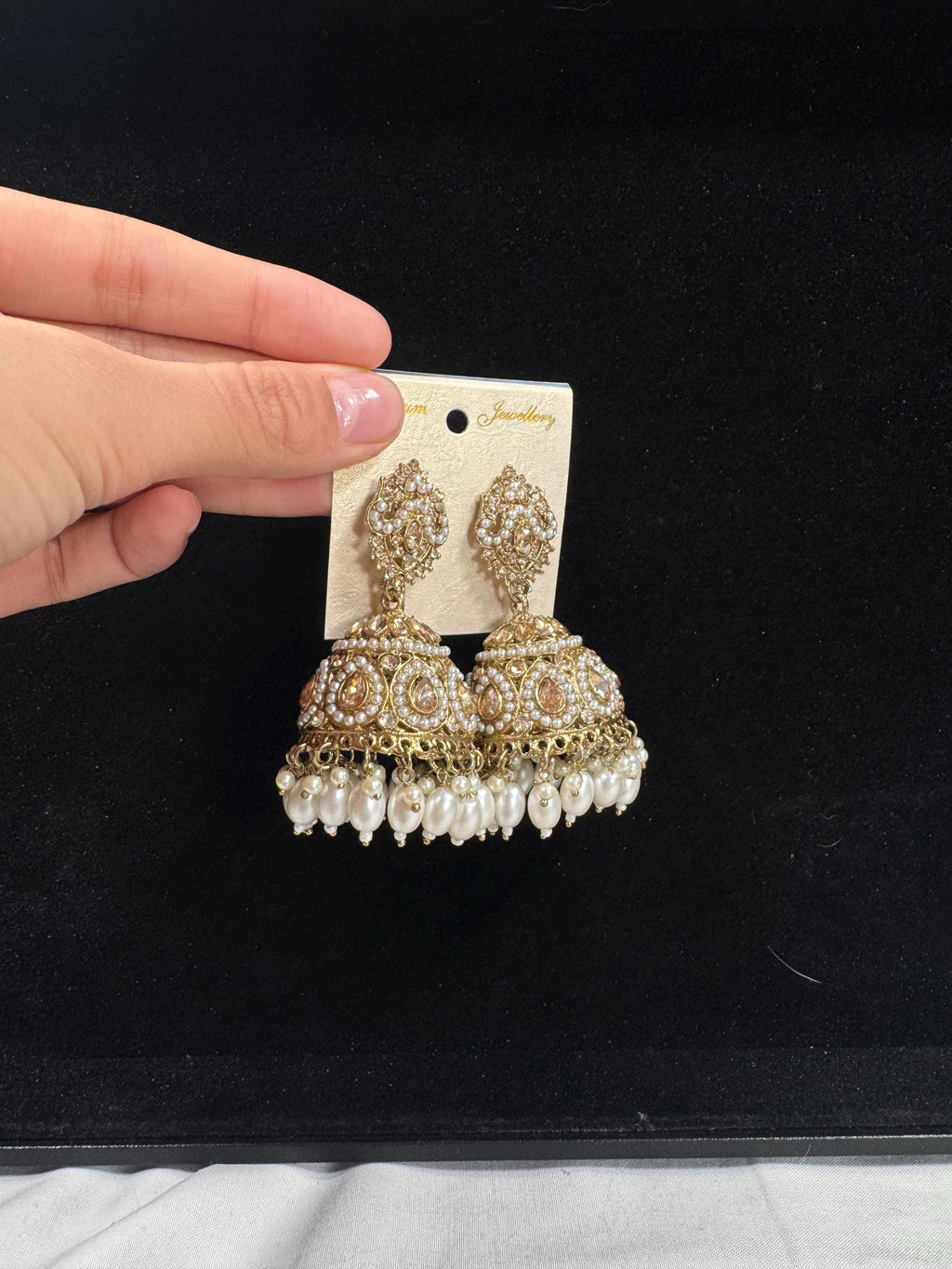 Bollywood Style Jhumka Earrings, Indian Gold Plated Hoop Earrings, Statement Ethnic Jewelry, Festive Earrings, Women's Accessories