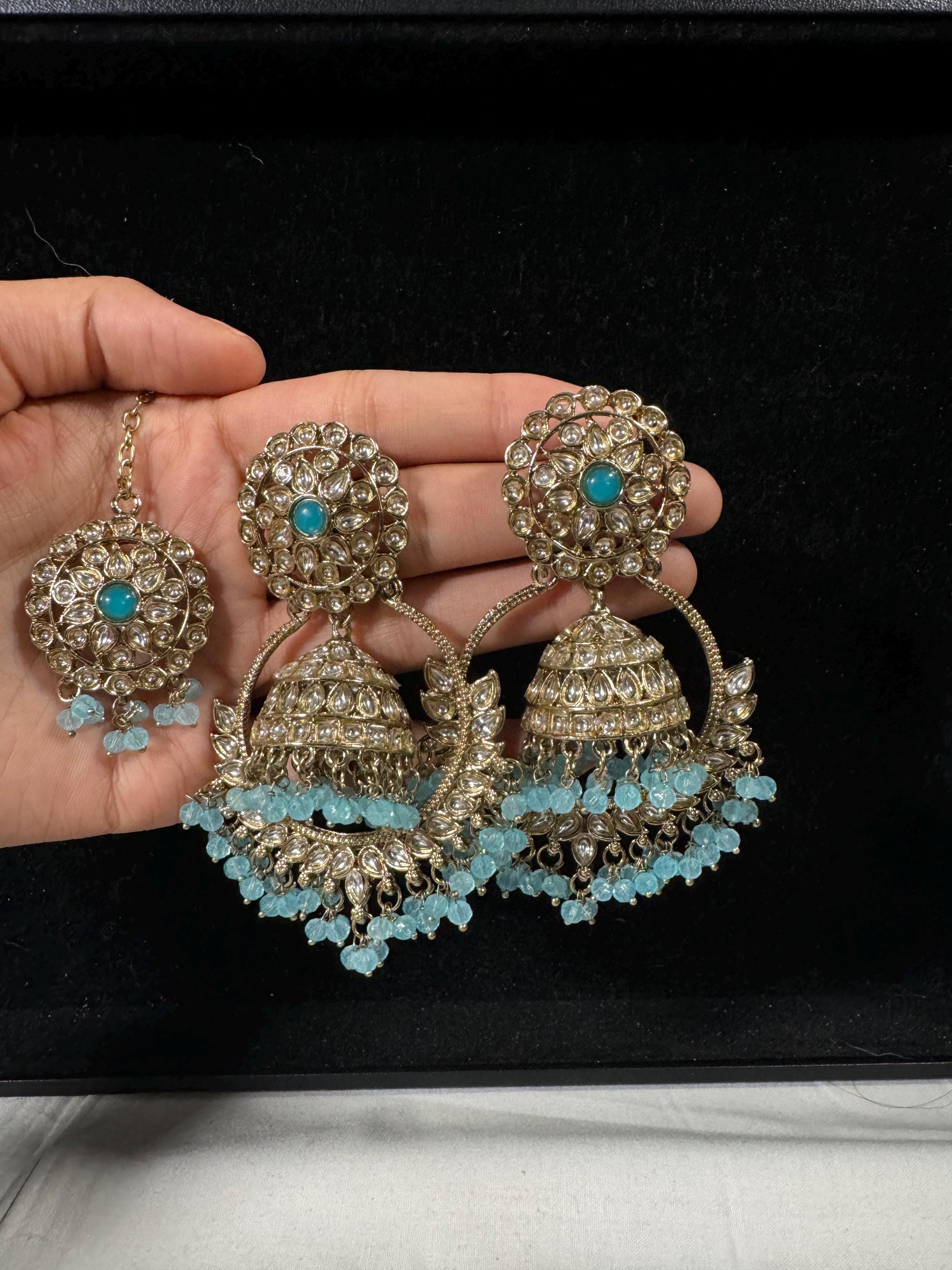 Bollywood Style Jhumka Earrings, Indian Gold Plated Hoop Earrings, Statement Ethnic Jewelry, Festive Earrings, Women's Accessories