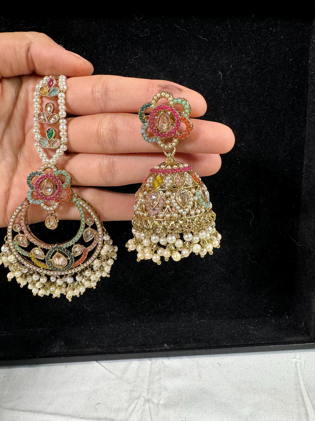 Bollywood Style Jhumka Earrings, Indian Gold Plated Hoop Earrings, Statement Ethnic Jewelry, Festive Earrings, Women's Accessories