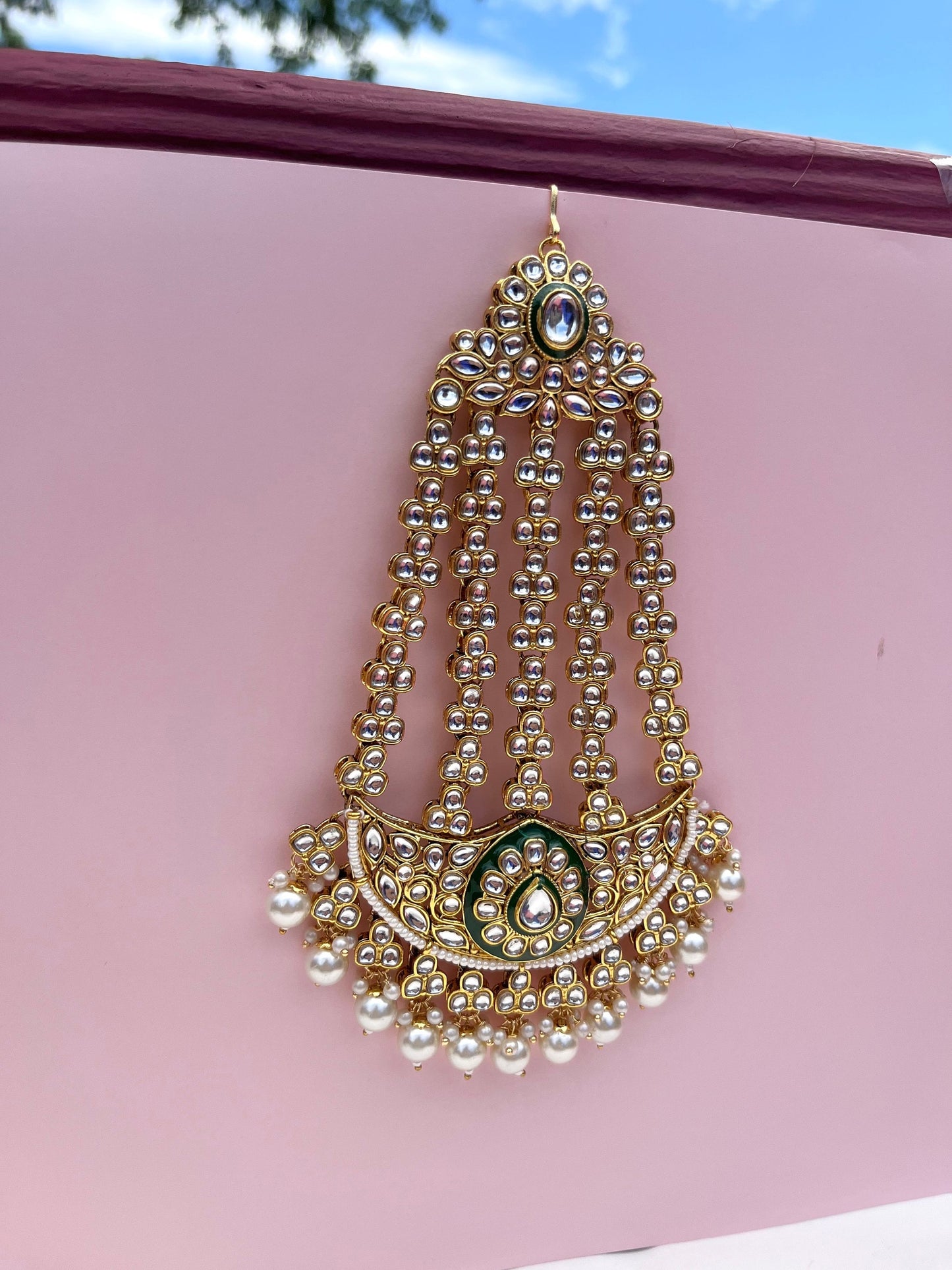 Tikka| head accessories | side tikka| Pakistani jewelry | Indian jewelry head wear| tikka headpiece| Punjabi tikka| Indian headwear jhoomer