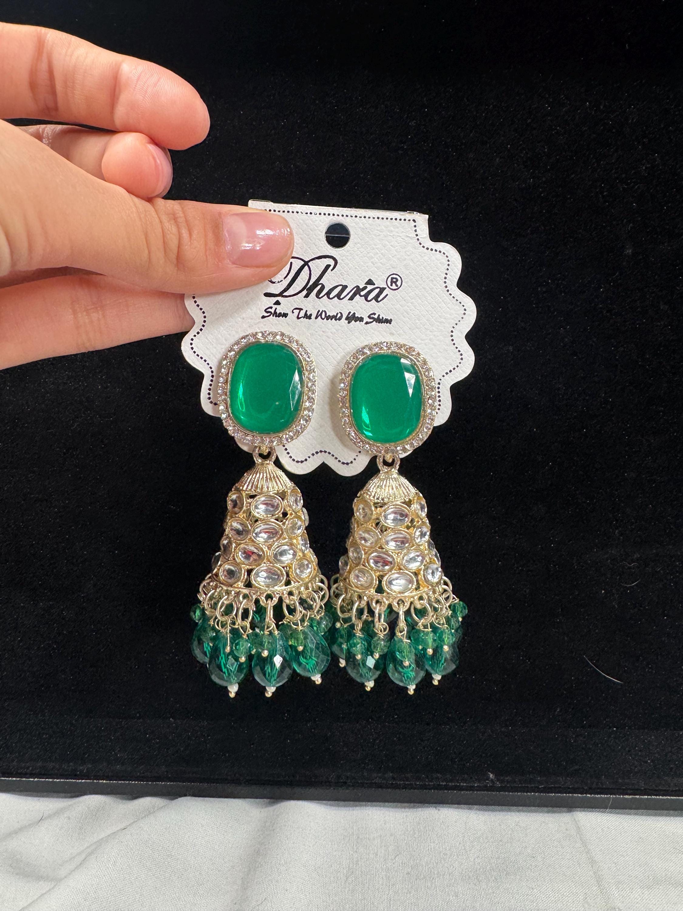 Bollywood Style Jhumka Earrings, Indian Gold Plated Hoop Earrings, Statement Ethnic Jewelry, Festive Earrings, Women's Accessories