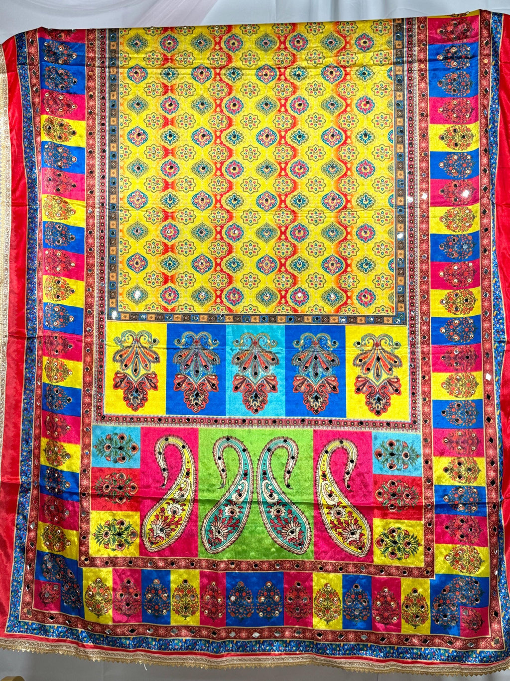 Pakistani Silk Heavy Dupatta Pink Multicolor, Indian clothes, Pakistani clothes, Chunni, Punjabi, afghani,