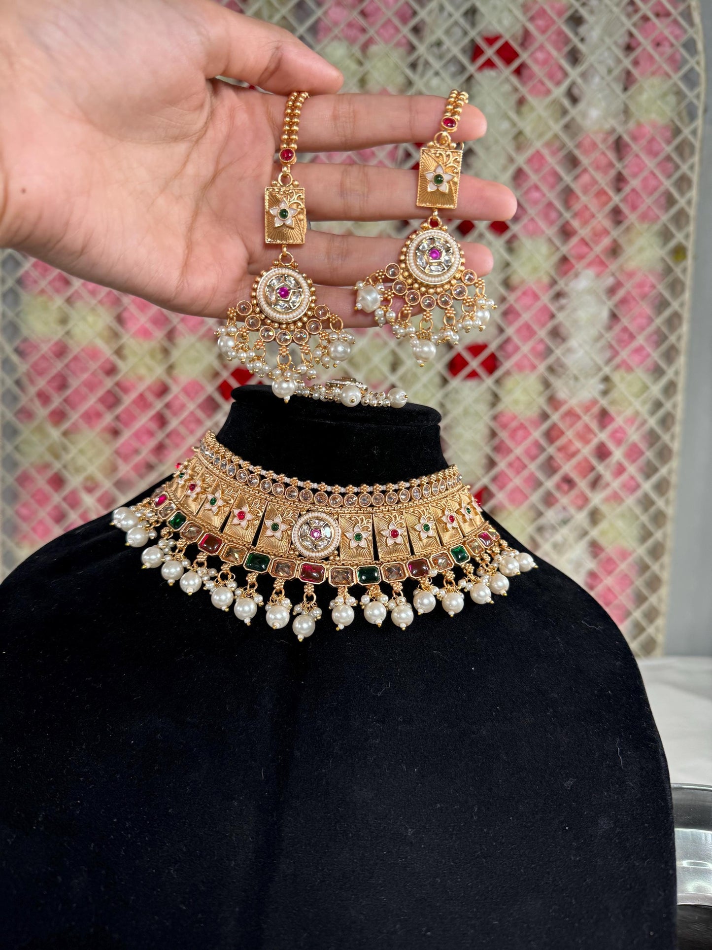 Indian jewlery set/Necklace Set/  Choker/ Bollywood Jewelry/ Indian jewelry/ Pakistani necklace/ punjabi necklace/bridal/