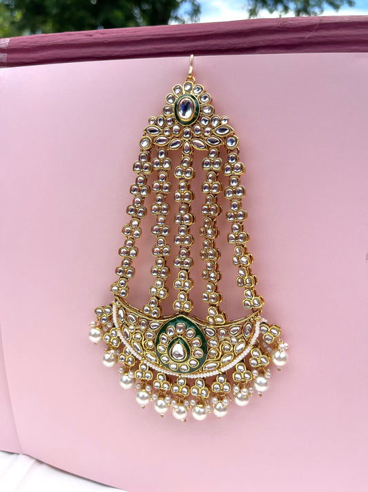 Tikka| head accessories | side tikka| Pakistani jewelry | Indian jewelry head wear| tikka headpiece| Punjabi tikka| Indian headwear jhoomer