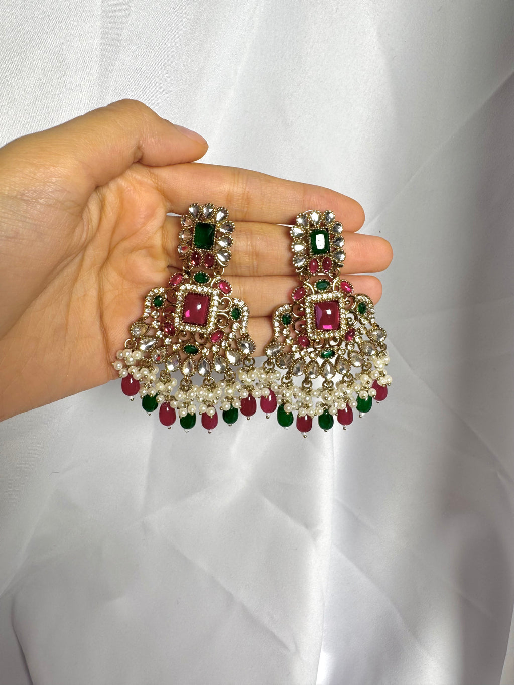 Zeenat Earring-Ruby & Green