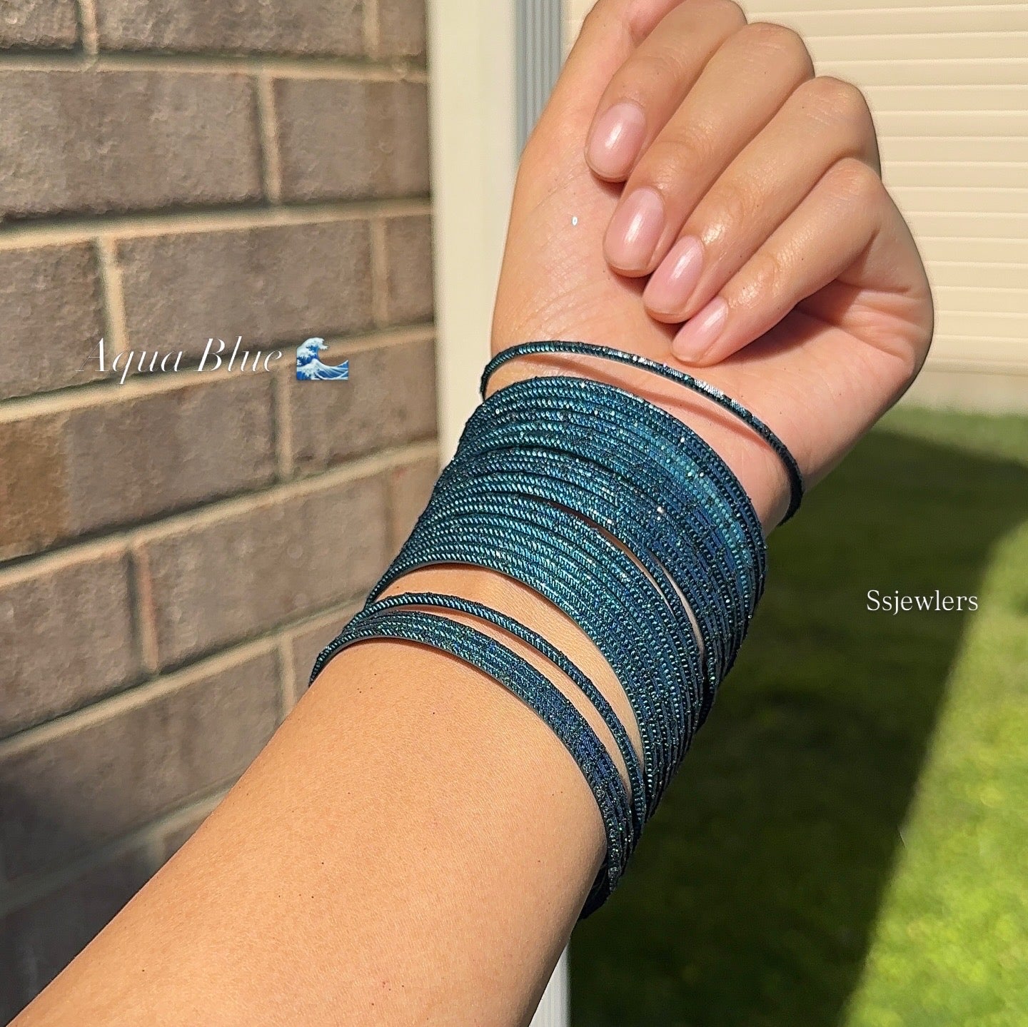 Aqua Blue Bangles