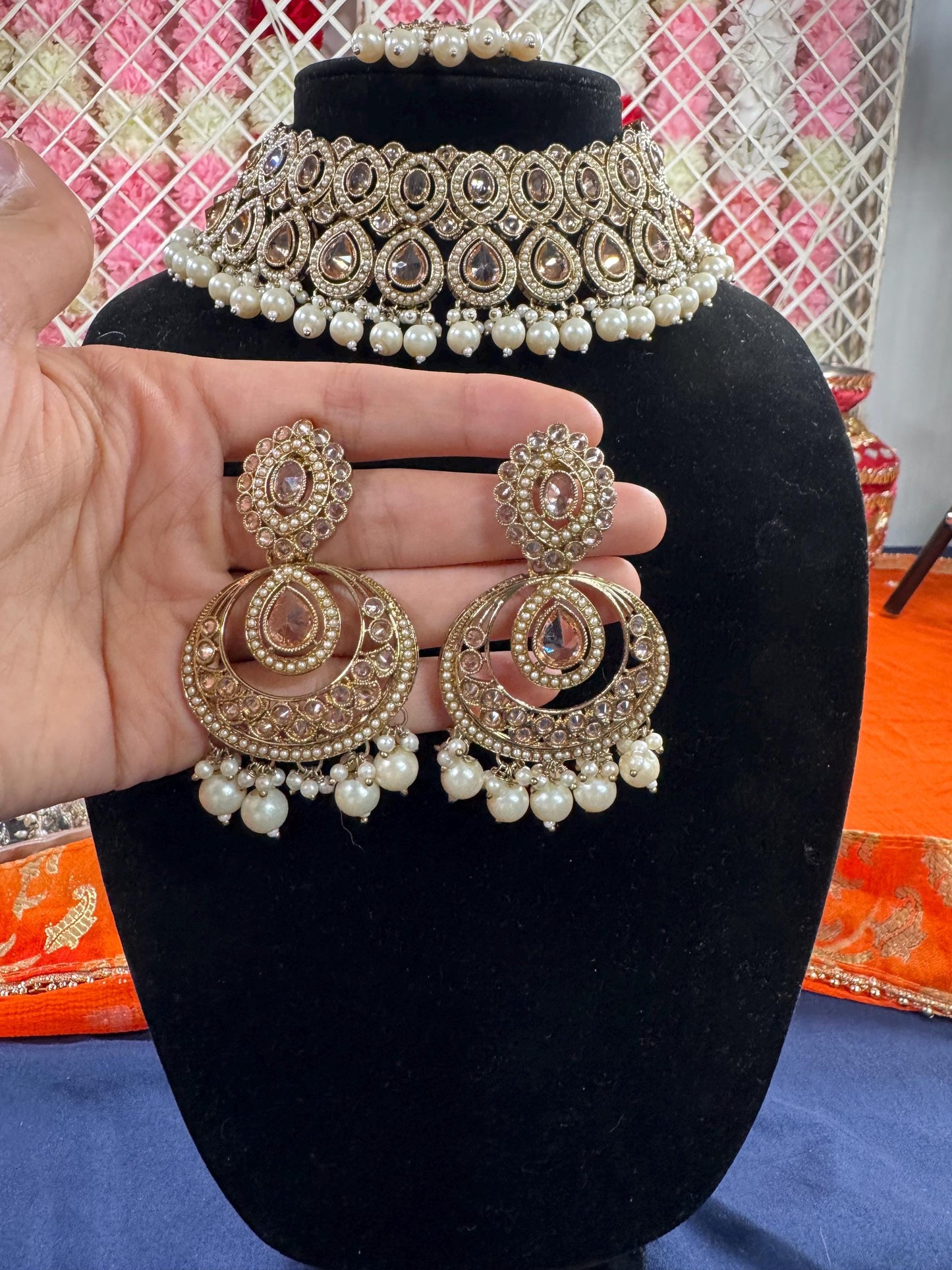 Indian jewlery set/Necklace Set/  Choker/ Bollywood Jewelry/ Indian jewelry/ Pakistani necklace/ punjabi necklace/bridal/