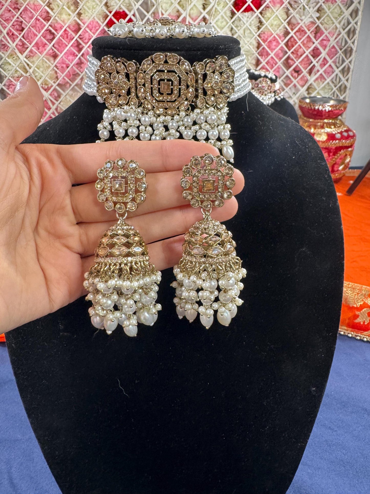 Indian jewlery set/Necklace Set/  Choker/ Bollywood Jewelry/ Indian jewelry/ Pakistani necklace/ punjabi necklace/bridal/