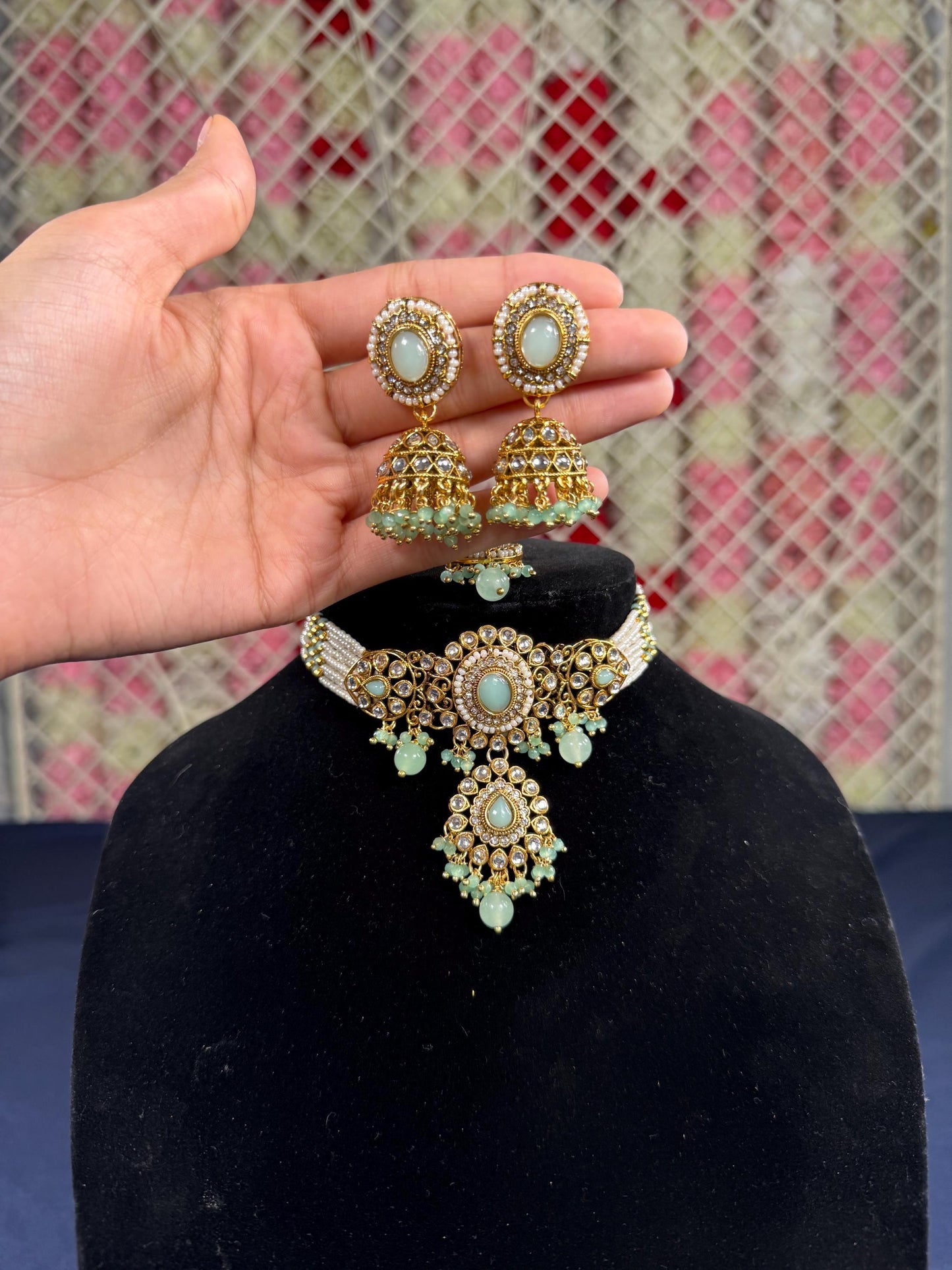 Indian jewlery set/Necklace Set/  Choker/ Bollywood Jewelry/ Indian jewelry/ Pakistani necklace/ punjabi necklace/bridal/