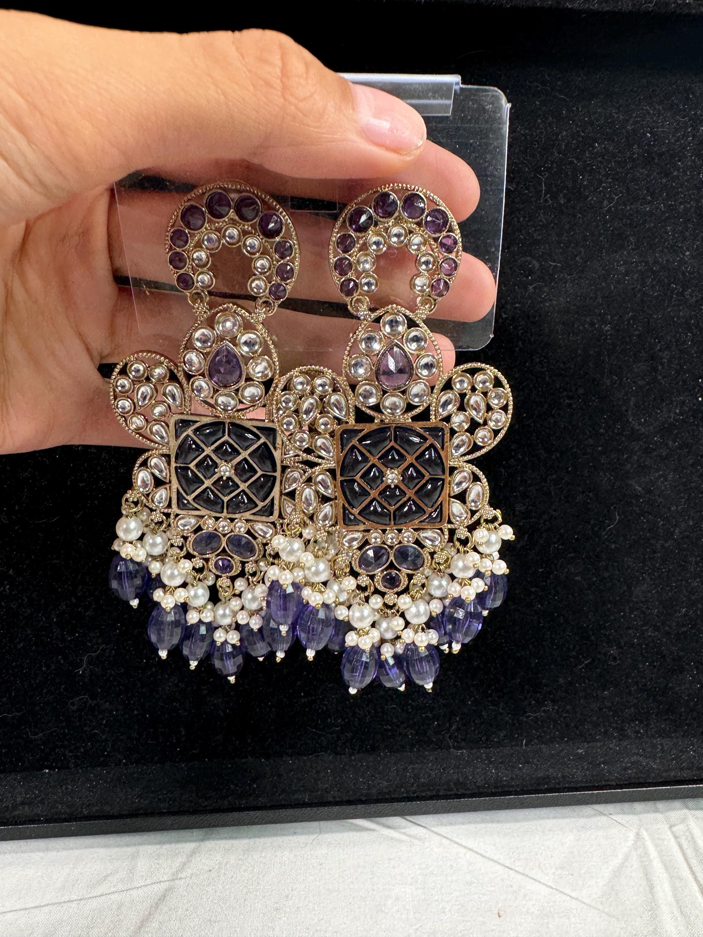 Bollywood Style Jhumka Earrings, Indian Gold Plated Hoop Earrings, Statement Ethnic Jewelry, Festive Earrings, Women's Accessories