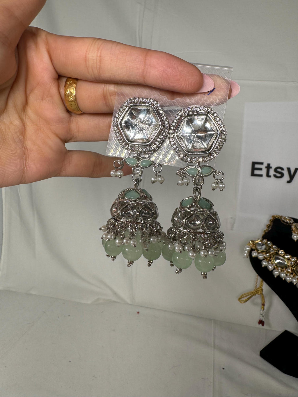 Bollywood Style Jhumka Earrings, Indian Gold Plated Hoop Earrings, Statement Ethnic Jewelry, Festive Earrings, Women's Accessories