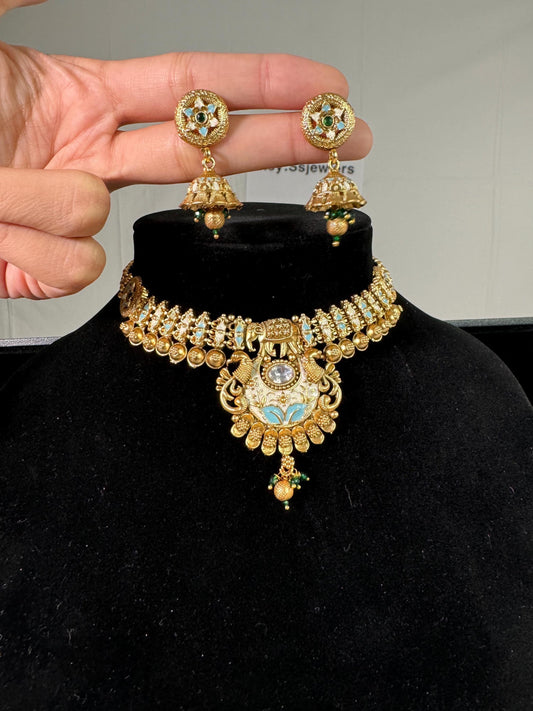 Indian jewlery set/Necklace Set/  Choker/ Bollywood Jewelry/ Indian jewelry/ Pakistani necklace/ punjabi necklace/bridal/