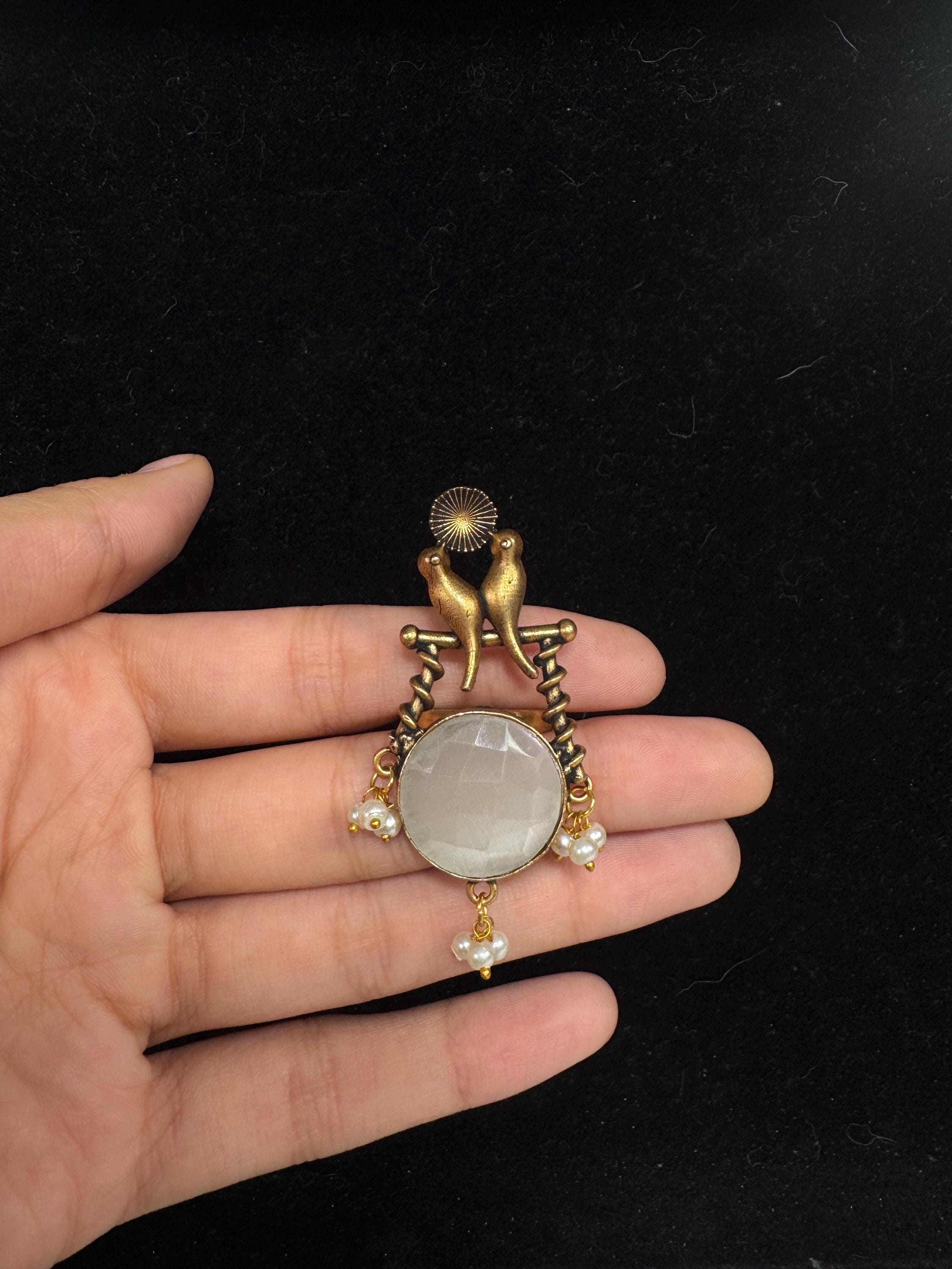 Bollywood Style Ring , Indian Gold Plated ring, Statement Ethnic Jewelry, Festive rings , Women's Accessories, Adjustable Ring, desi ring,