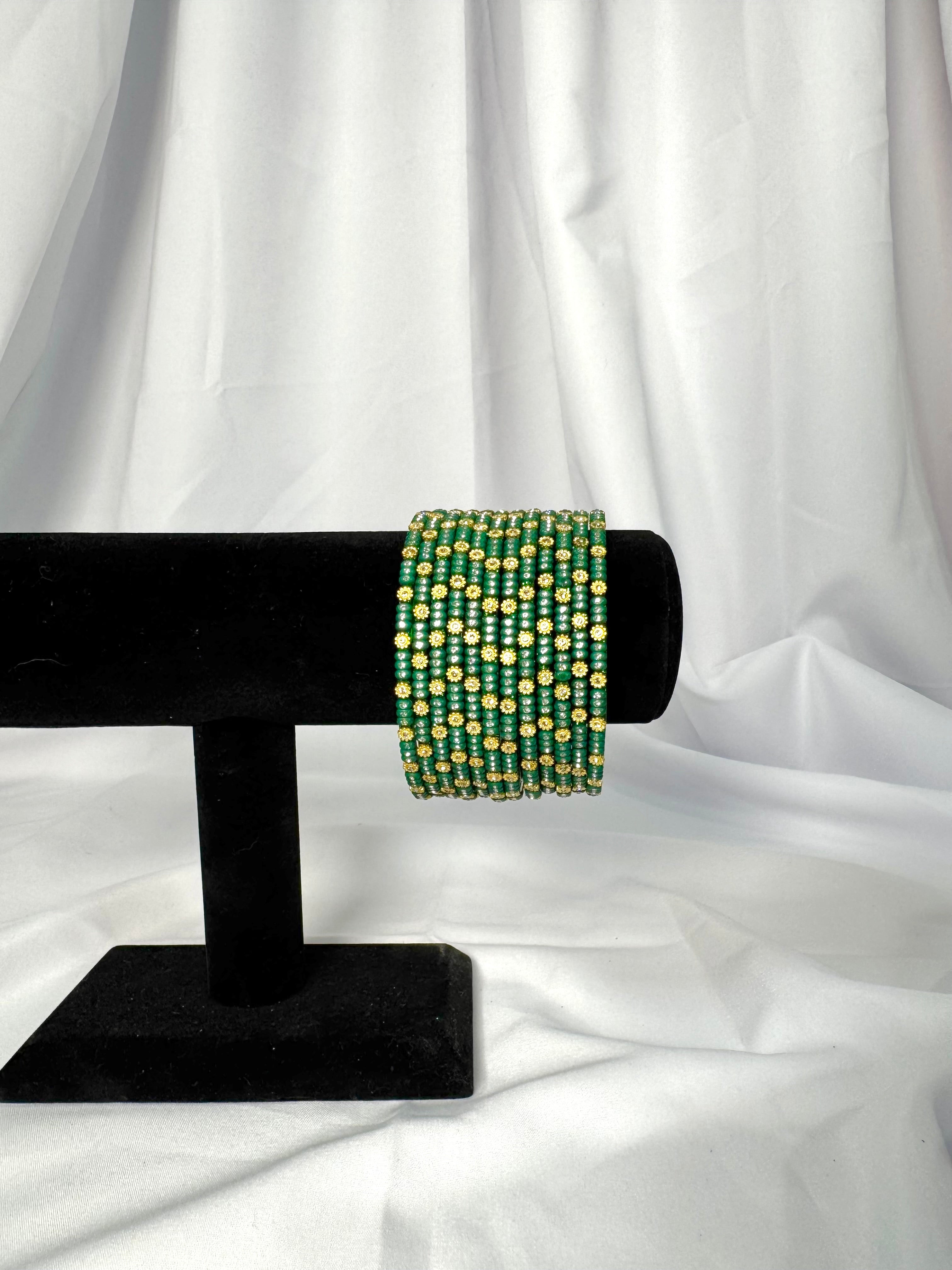 Dhriti Glass Bangles-Green