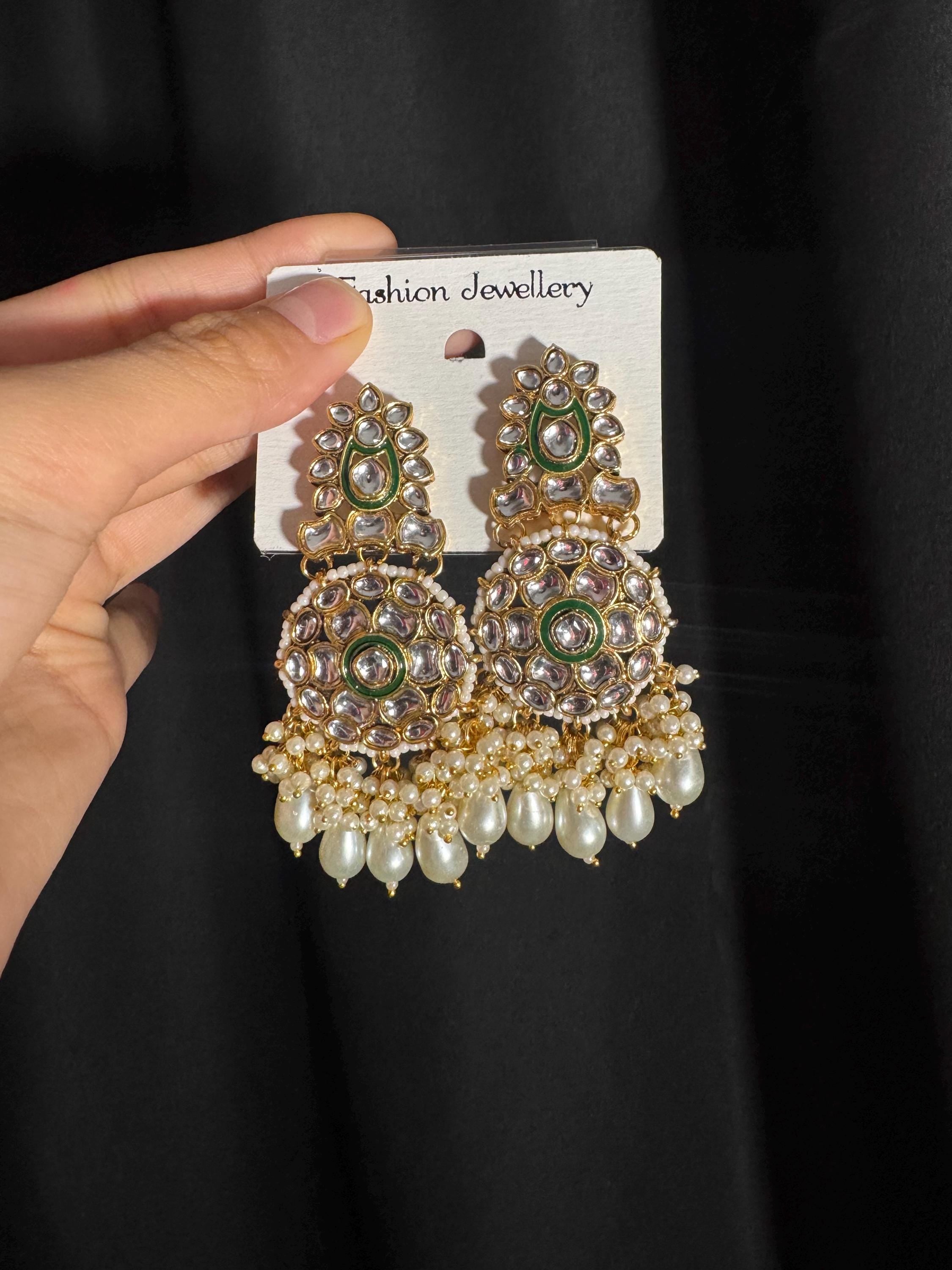 Bollywood Style Jhumka Earrings, Indian Gold Plated Hoop Earrings, Statement Ethnic Jewelry, Festive Earrings, Women's Accessories