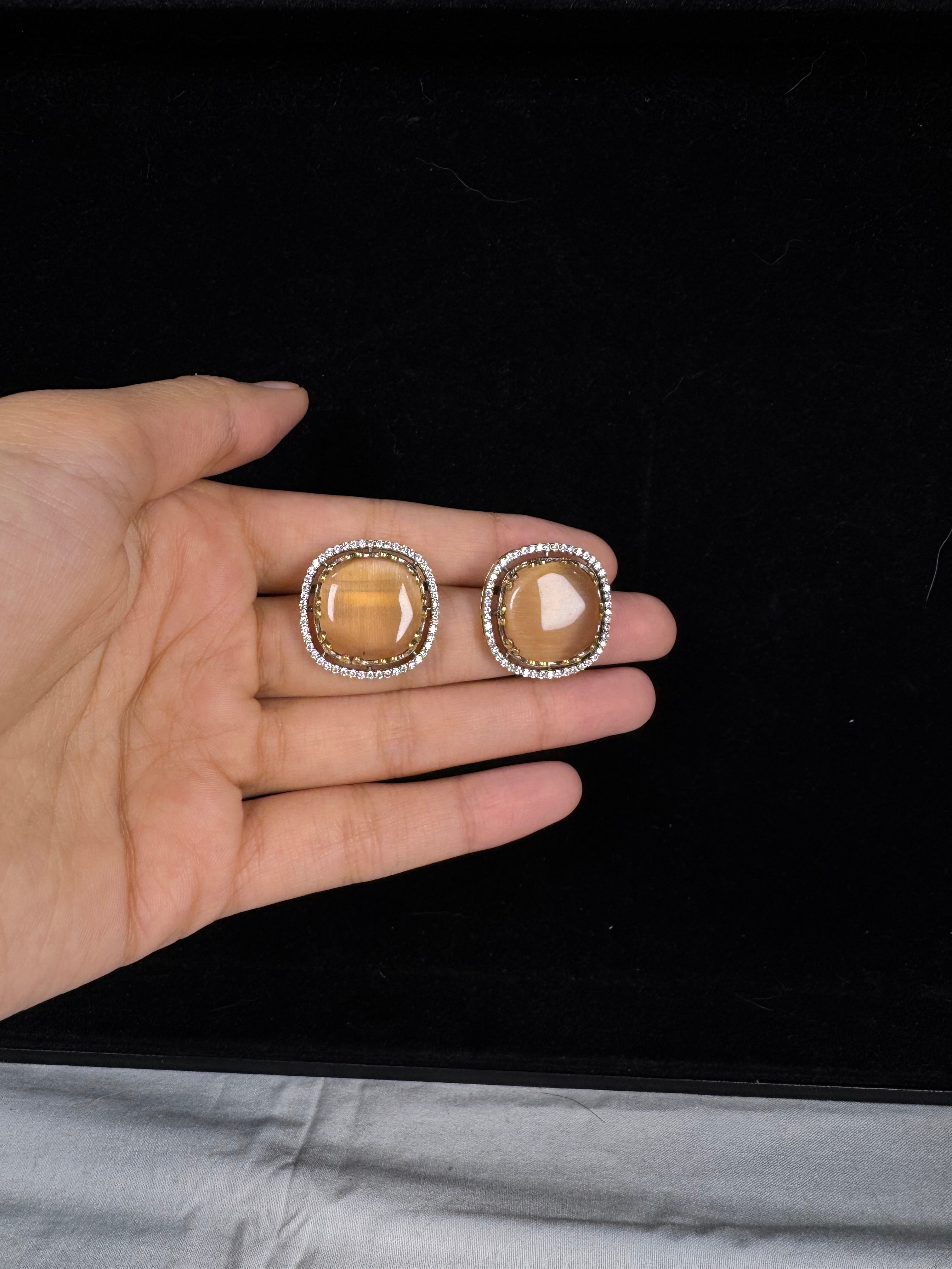 Sia Stud Earrings-Orange