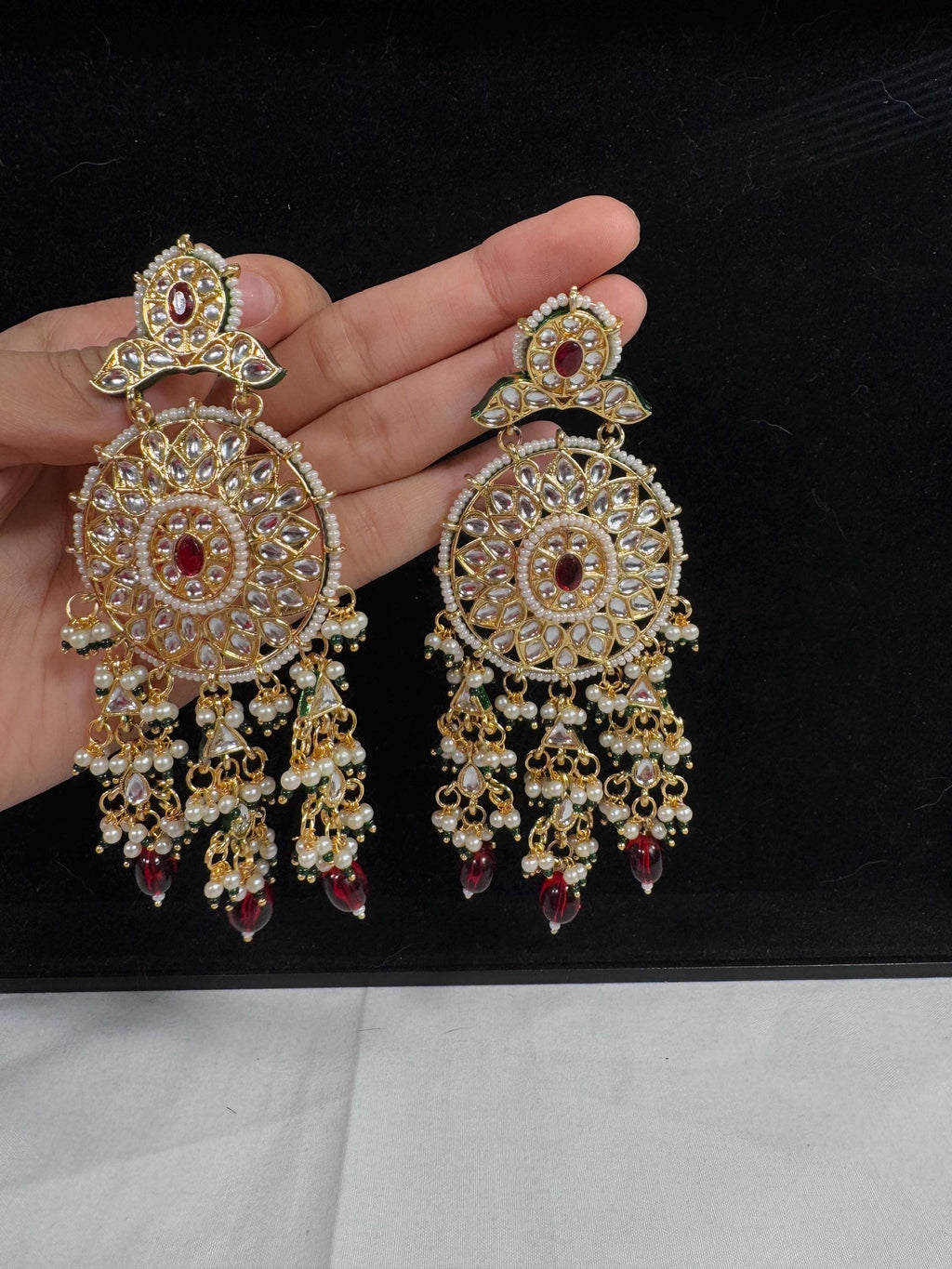 Bollywood Style Jhumka Earrings, Indian Gold Plated Hoop Earrings, Statement Ethnic Jewelry, Festive Earrings, Women's Accessories