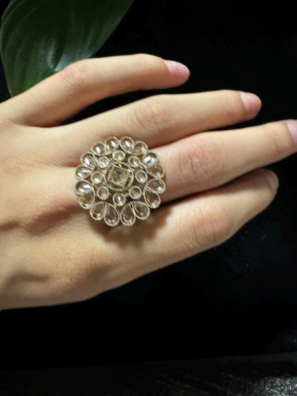 Bollywood Style Ring , Indian Gold Plated ring, Statement Ethnic Jewelry, Festive rings , Women's Accessories, Adjustable Ring, desi ring,