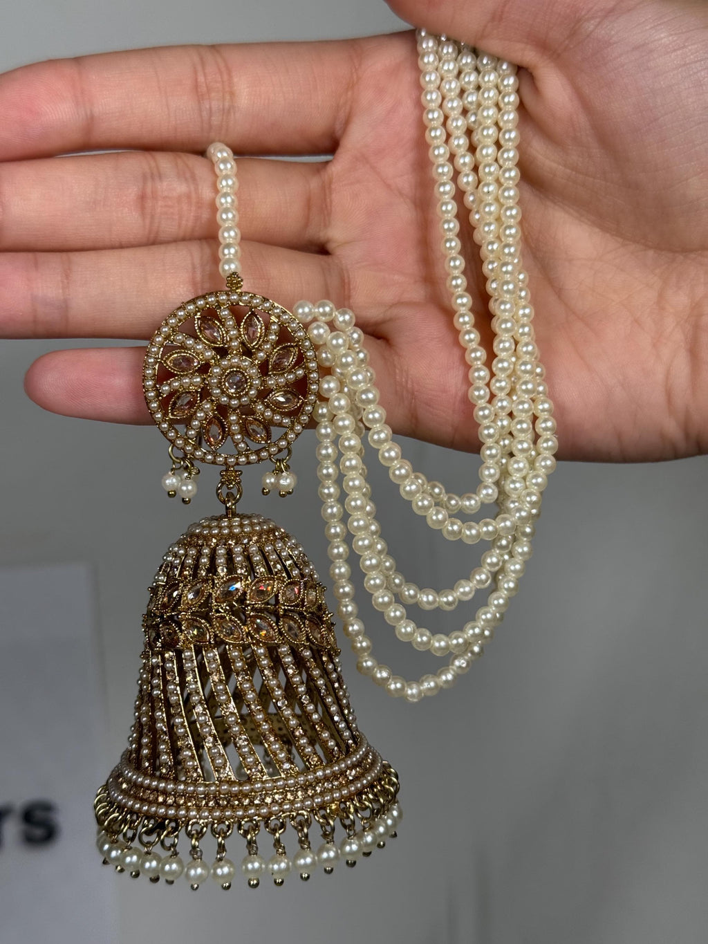 Kundan Indian Jhumka Earrings, Pearl Beaded Ethnic Earrings, Traditional Dangle Earrings, Wedding Jewelry, Bridal Accessories