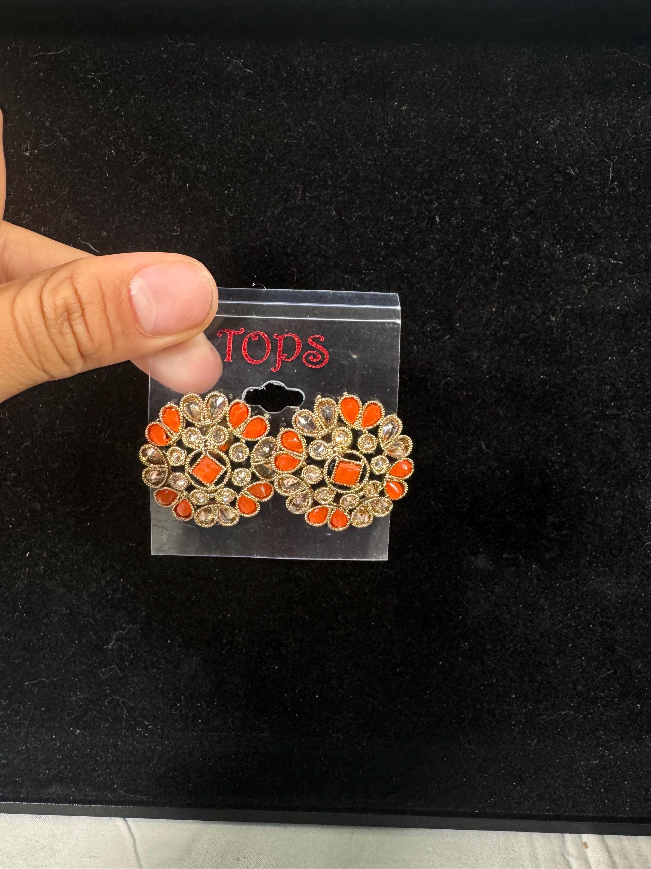 Bollywood Style Jhumka Earrings, Indian Gold Plated Hoop Earrings, Statement Ethnic Jewelry, Festive Earrings, Women's Accessories