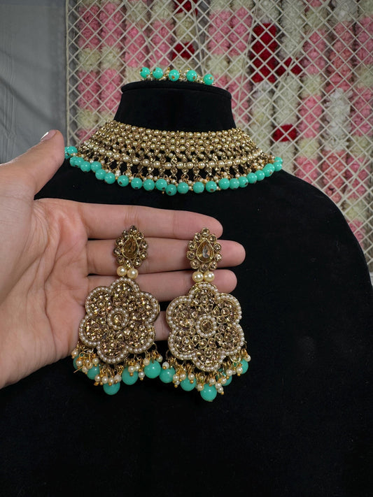 Indian jewlery set/Necklace Set/  Choker/ Bollywood Jewelry/ Indian jewelry/ Pakistani necklace/ punjabi necklace/bridal/