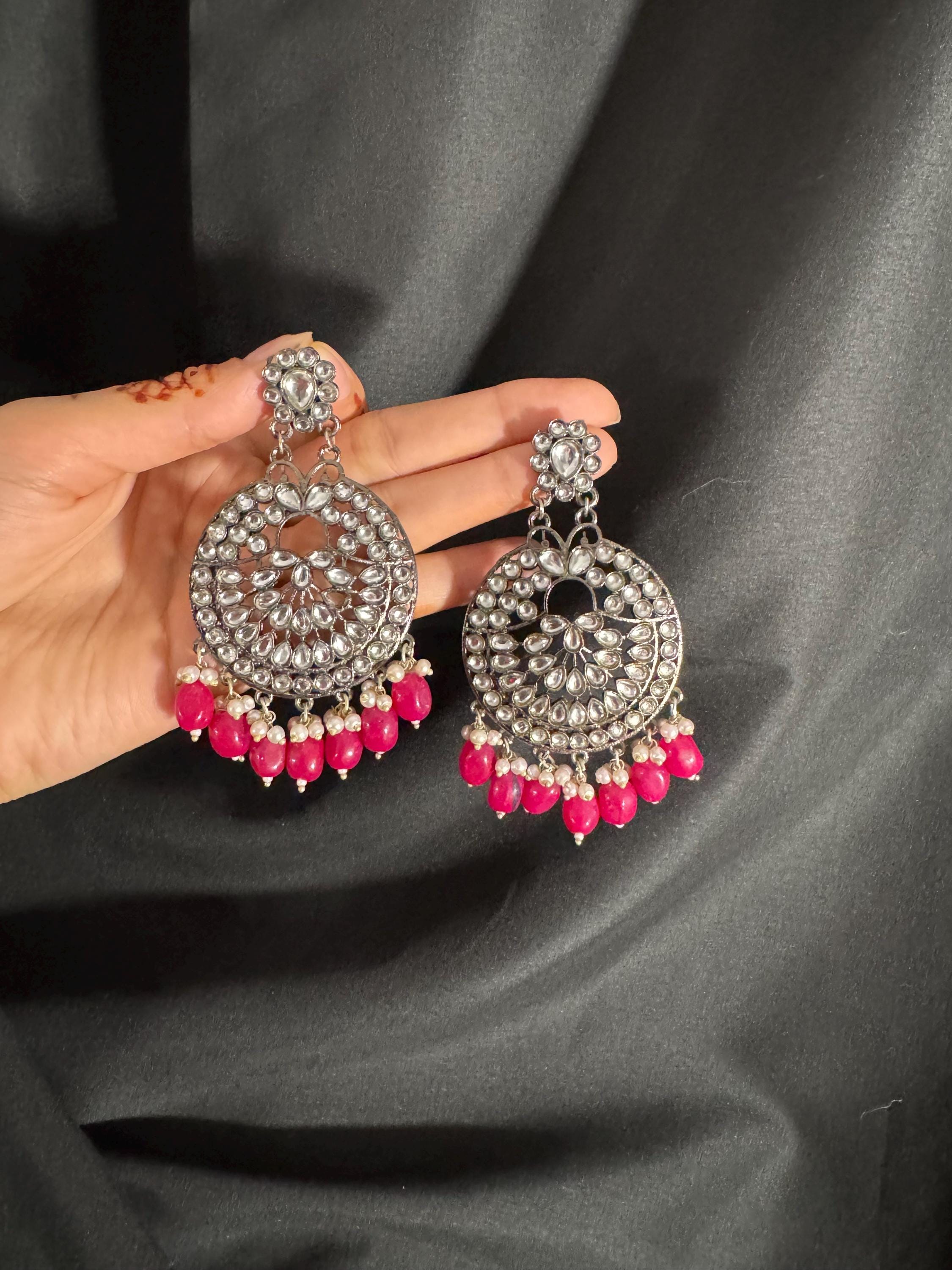 Bollywood Style Jhumka Earrings, Indian Gold Plated Hoop Earrings, Statement Ethnic Jewelry, Festive Earrings, Women's Accessories