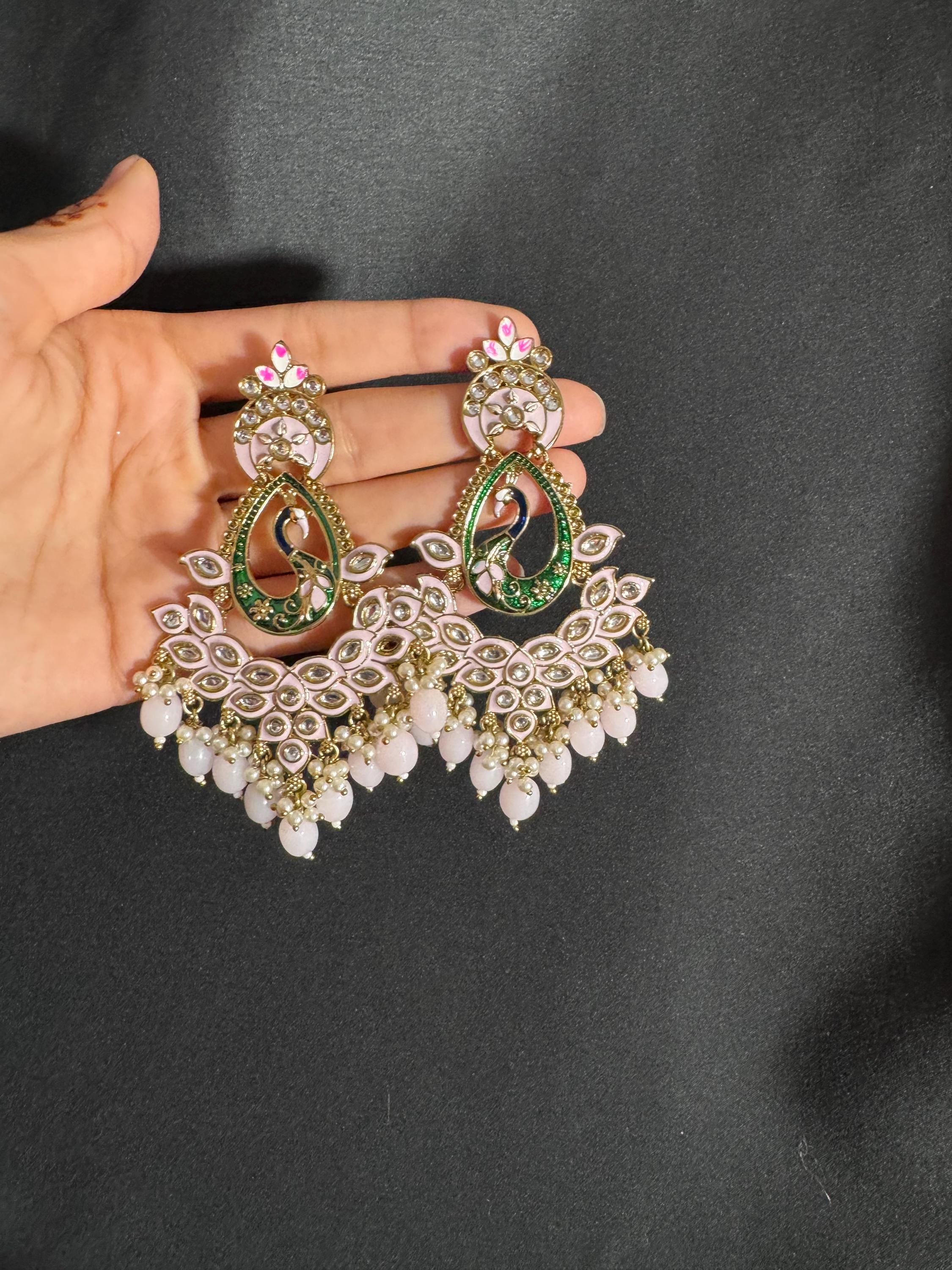 Bollywood Style Jhumka Earrings, Indian Gold Plated Hoop Earrings, Statement Ethnic Jewelry, Festive Earrings, Women's Accessories